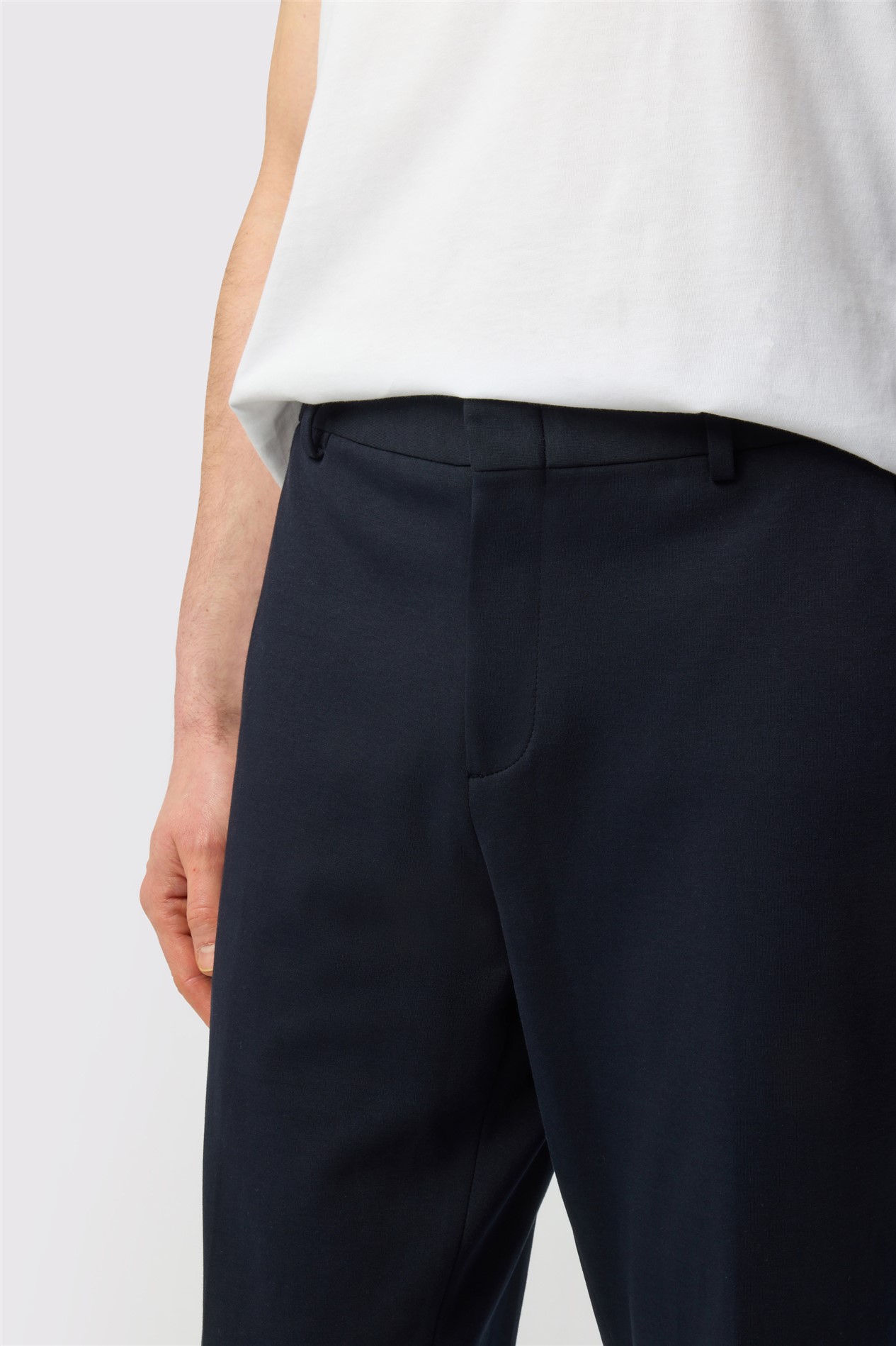 Ted Baker Slim Fit Navy Tapered Smart Jersey Trousers