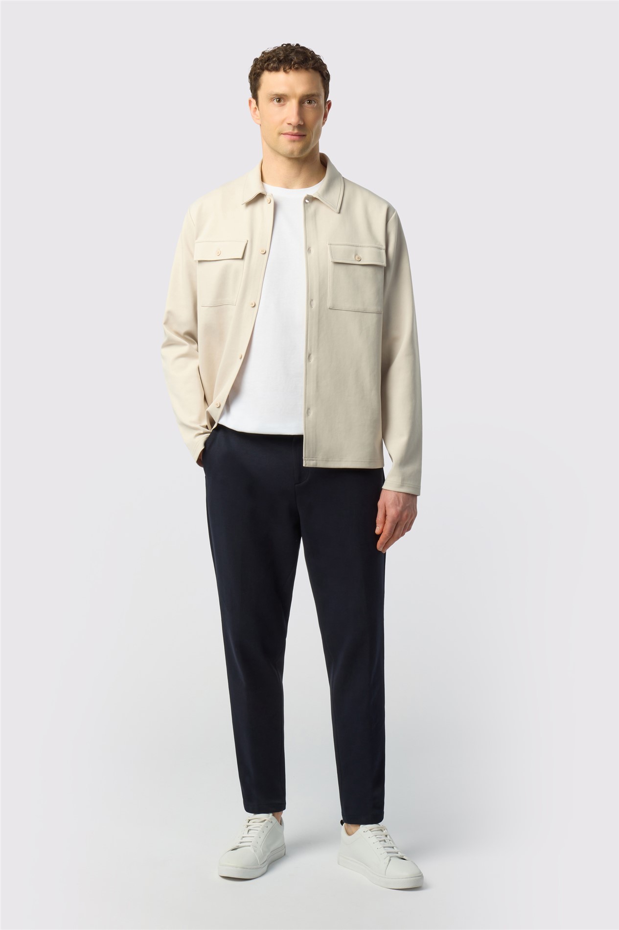 Ted Baker Slim Fit Navy Tapered Smart Jersey Trousers
