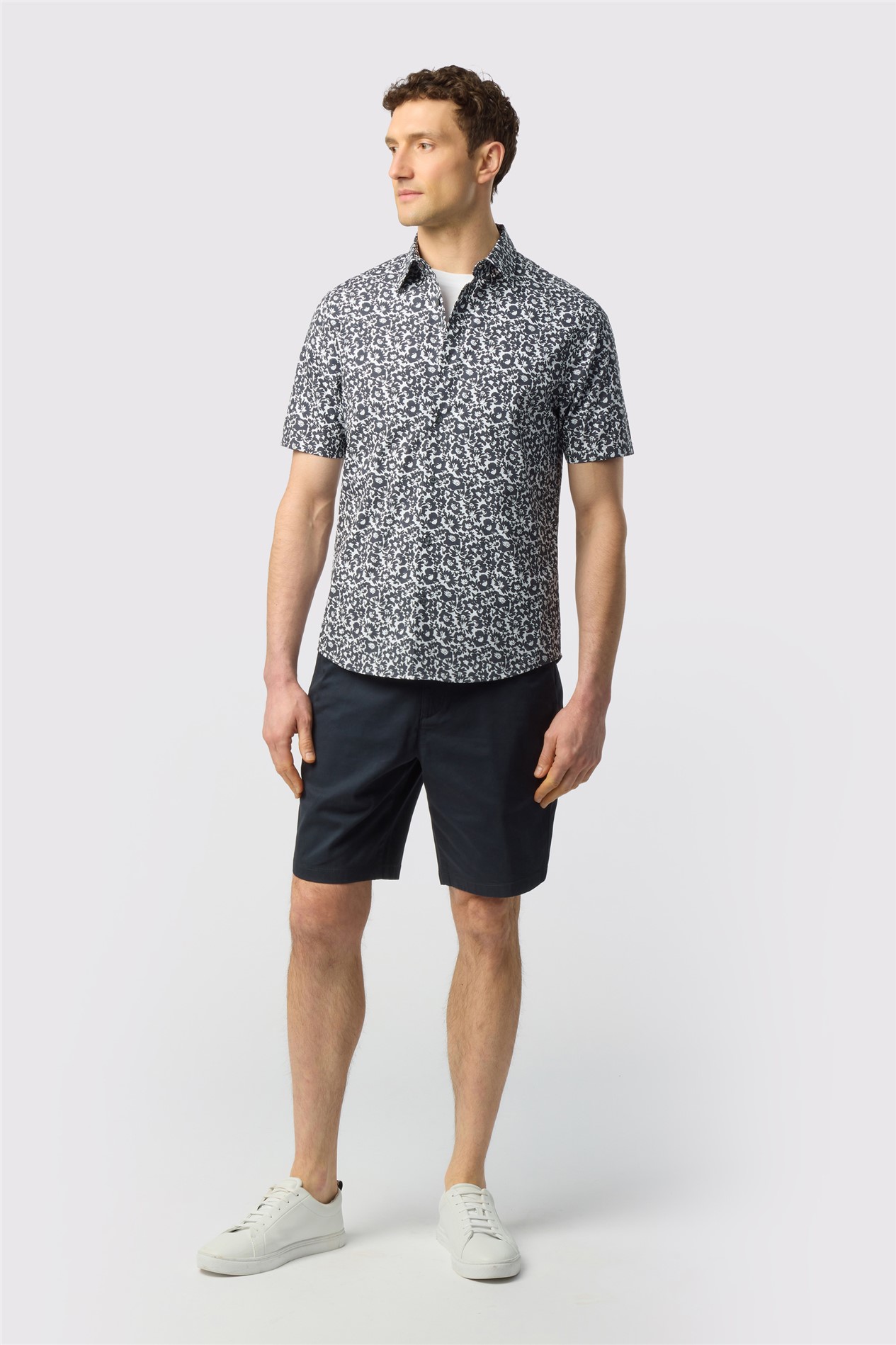 Ted Baker Slim Fit Navy Cotton Stretch Chino Shorts