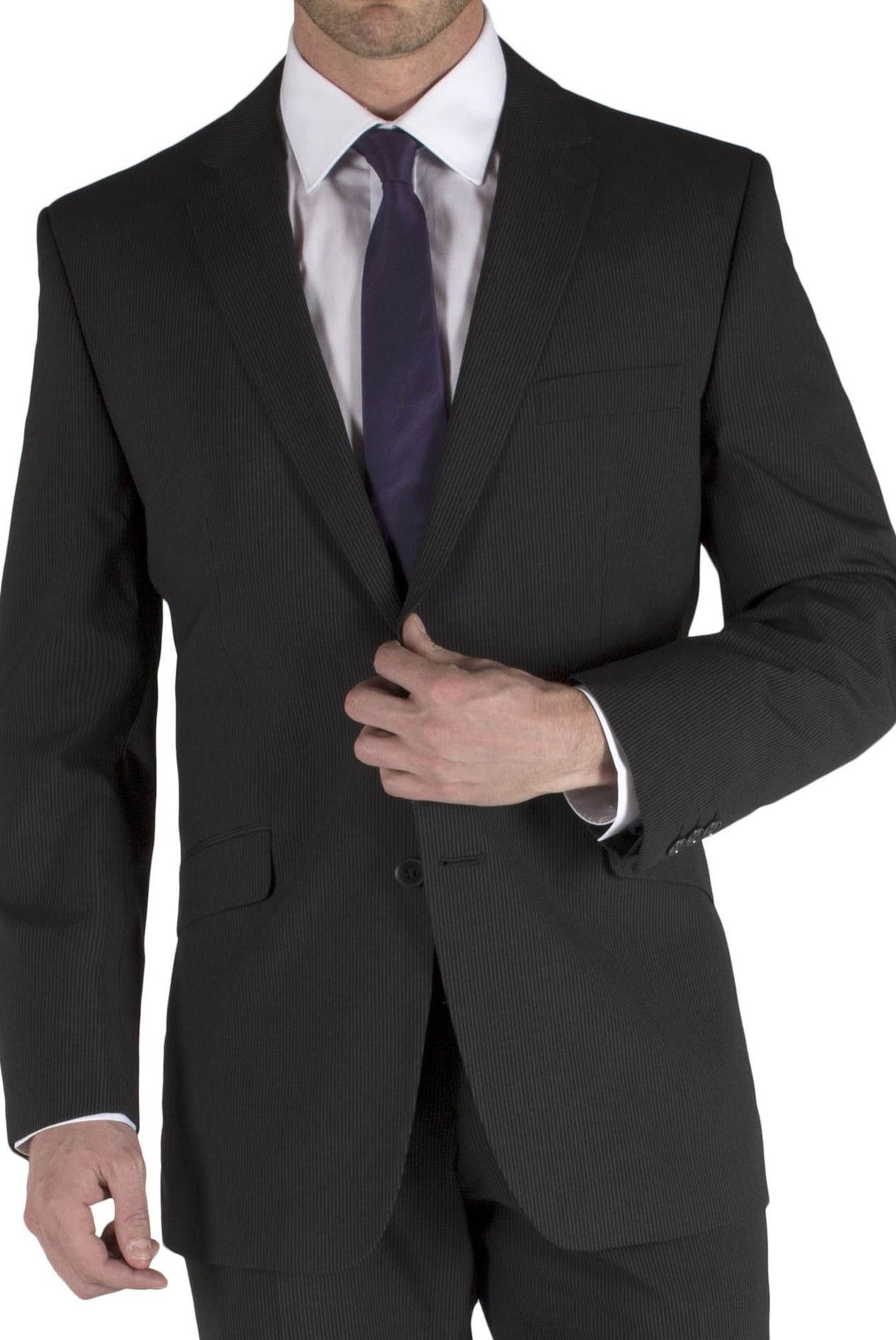 Classic Charcoal Striped Suit Men's Suit Suit Direct