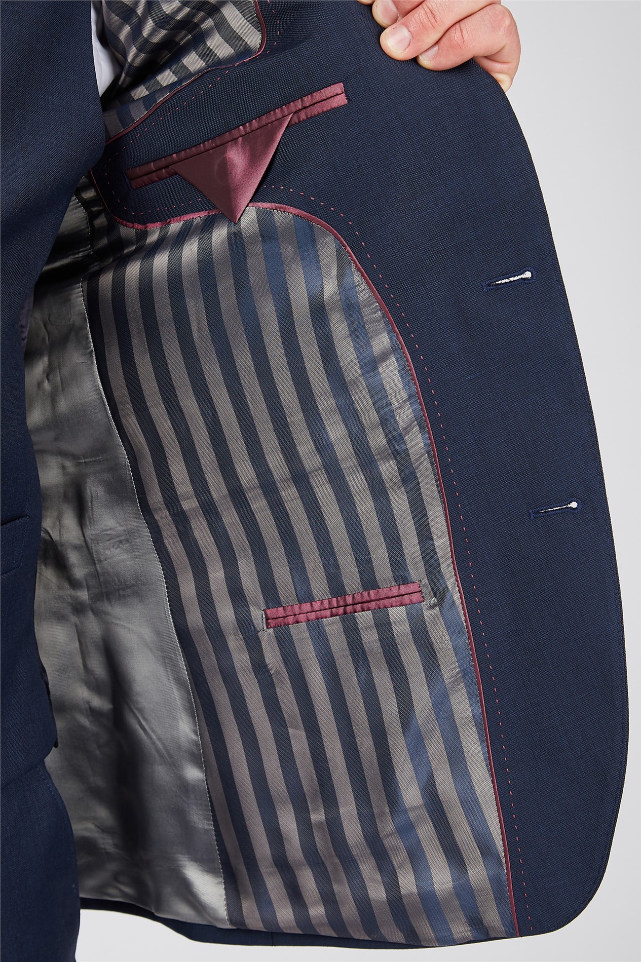 Scott by The Label Slim Fit Ink Blue Sharkskin Suit Jacket