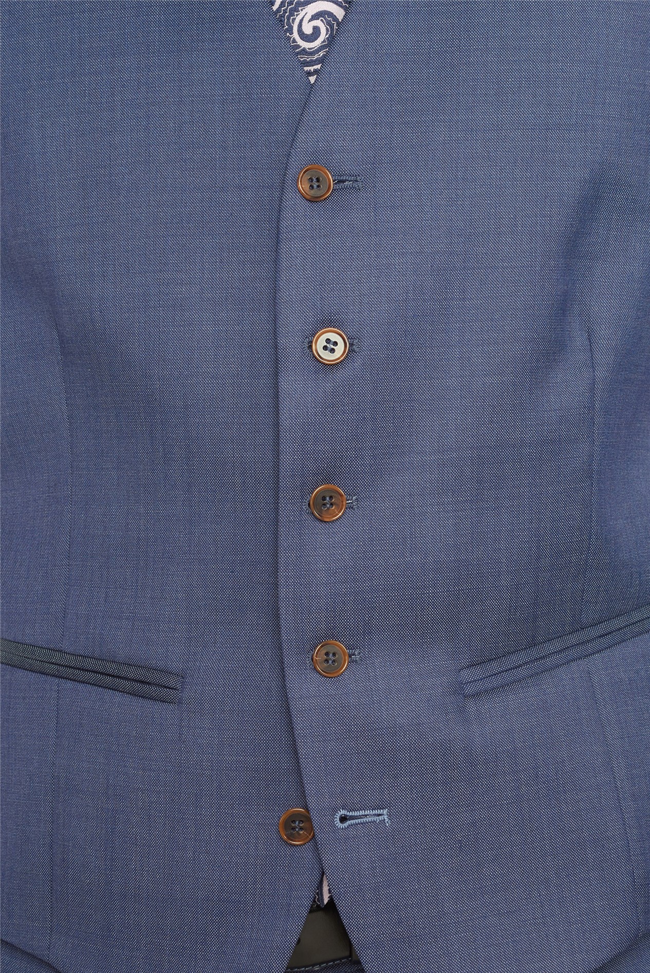 Scott by The Label Navy Plain Pindot Waistcoat