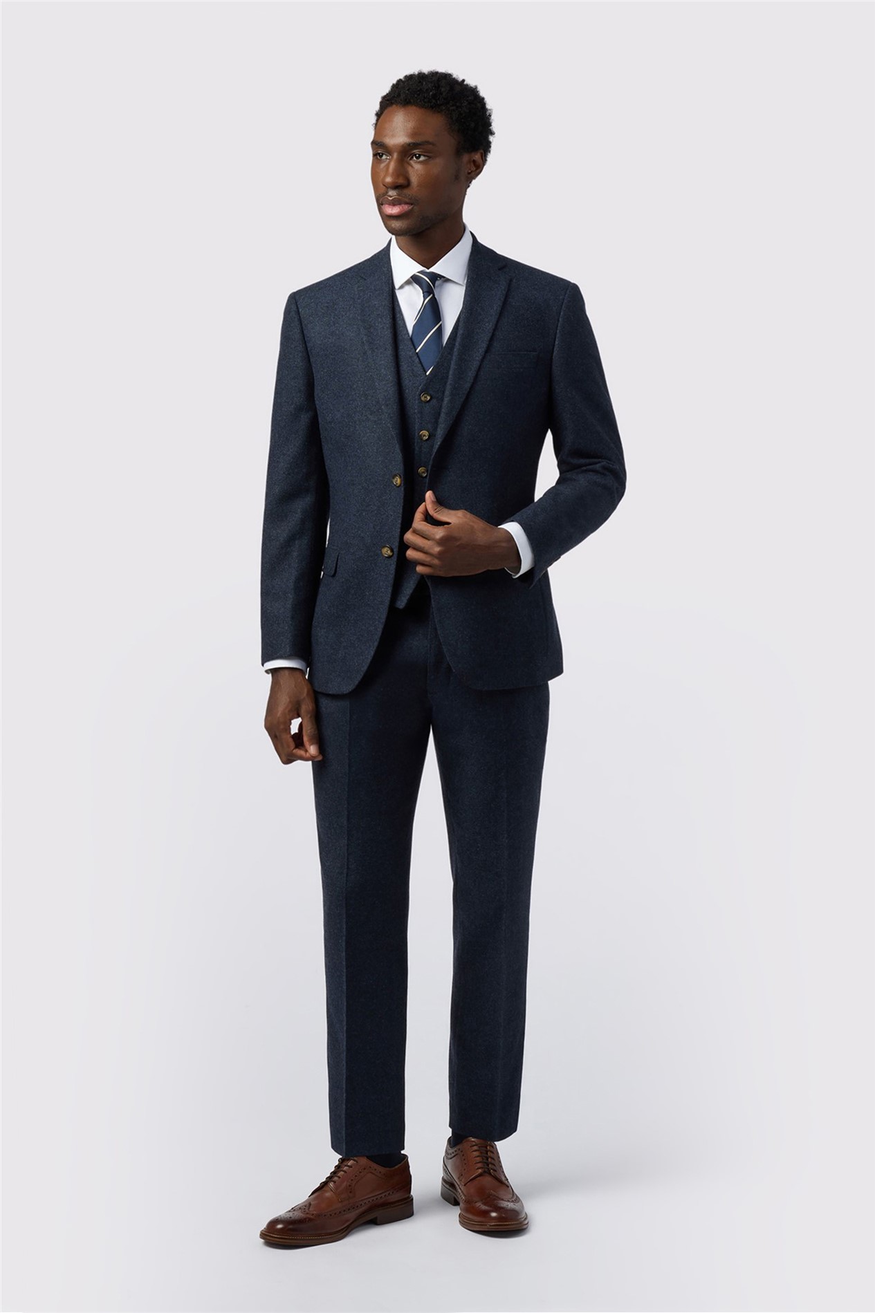 Alexandre Tailored Fit Navy Donegal Jacket