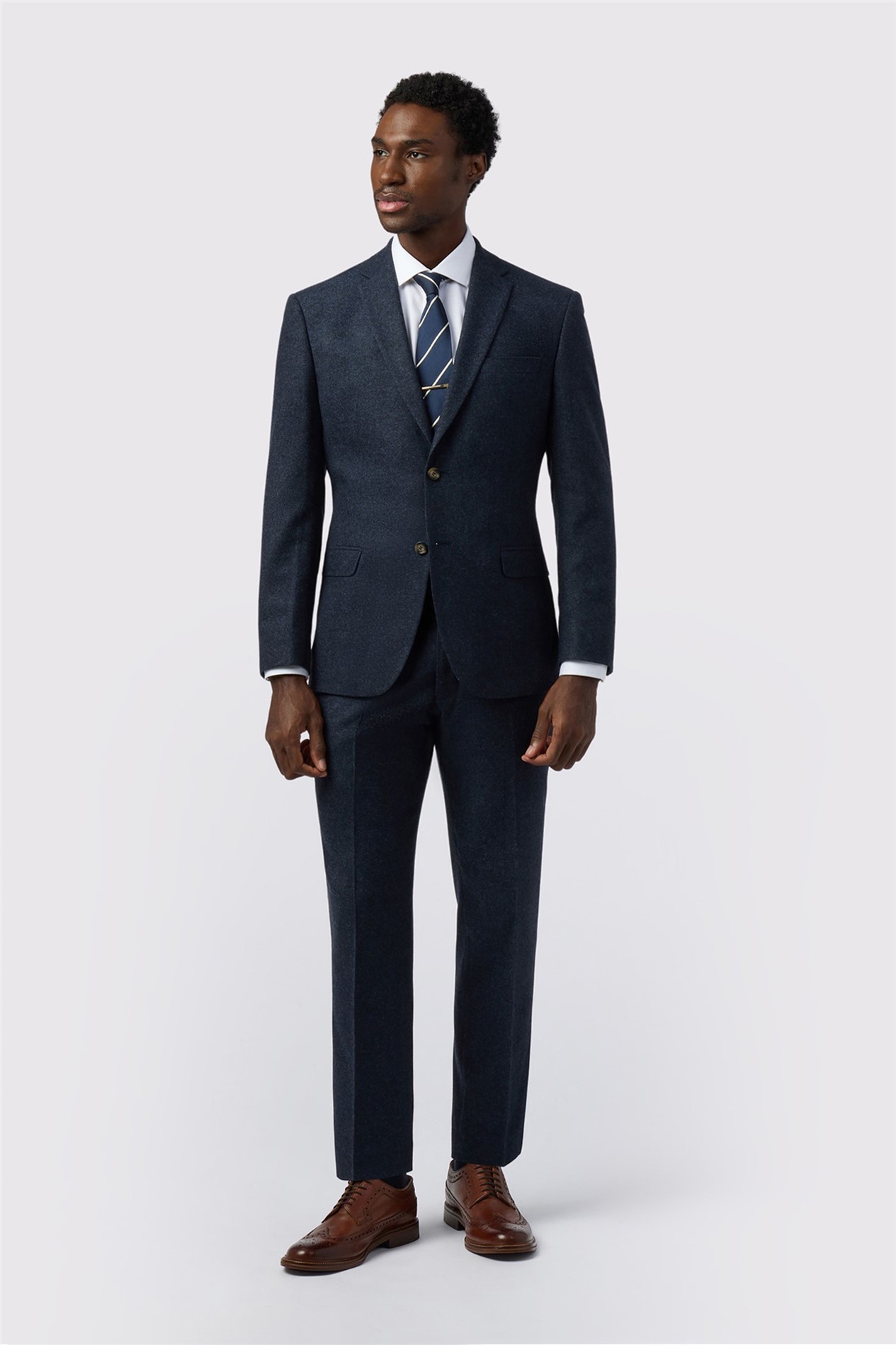 Alexandre Tailored Fit Navy Donegal Jacket