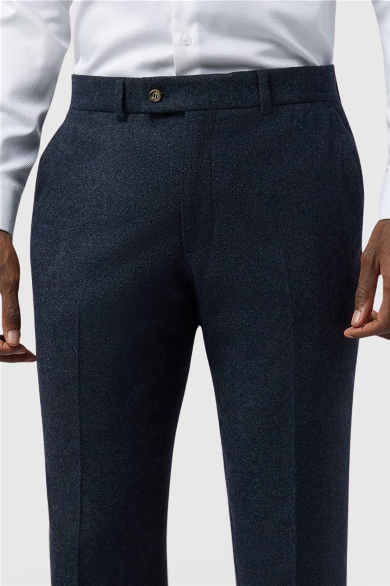 Alexandre Tailored Fit Navy Donegal Trouser