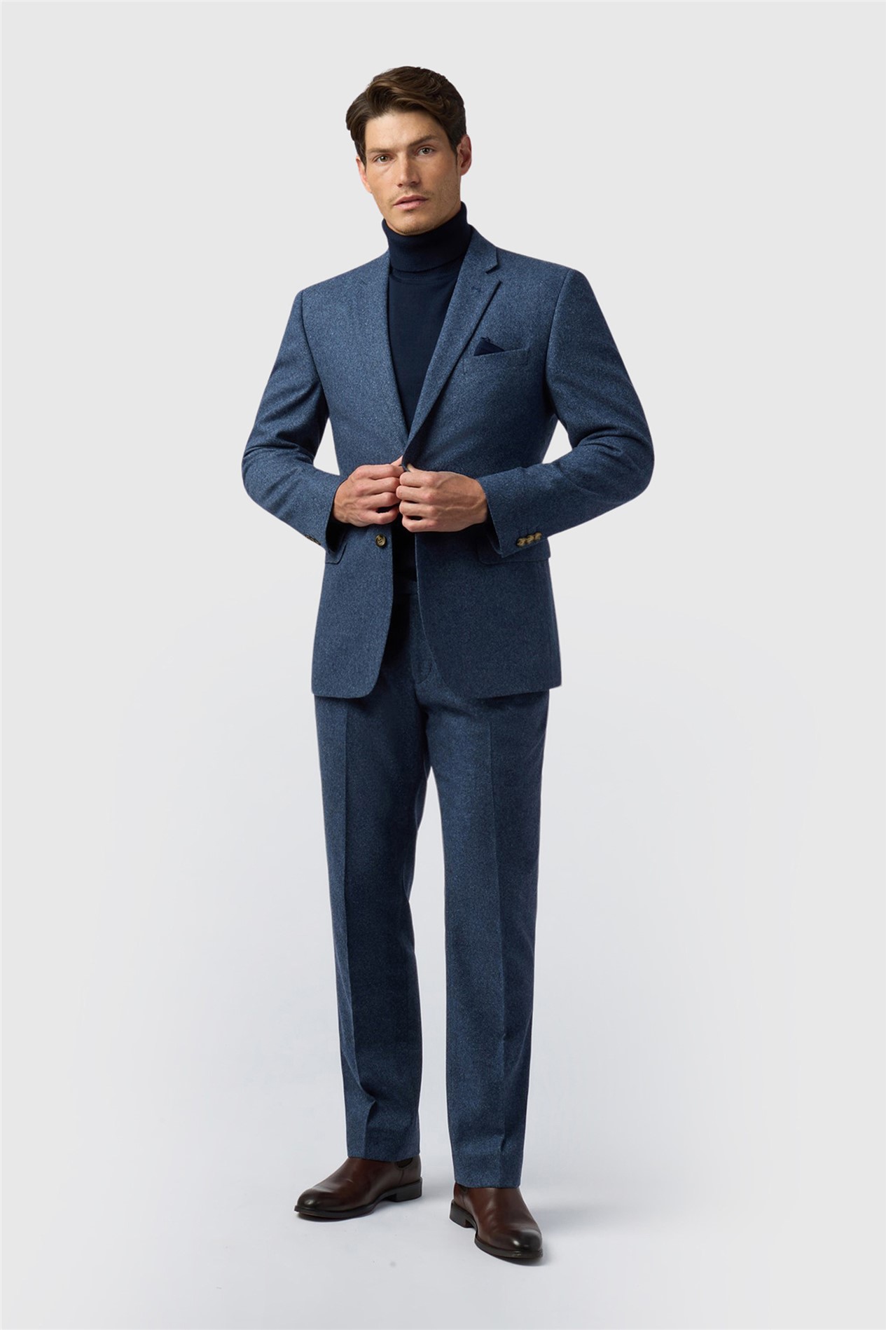Alexandre Tailored Fit Blue Donegal Jacket