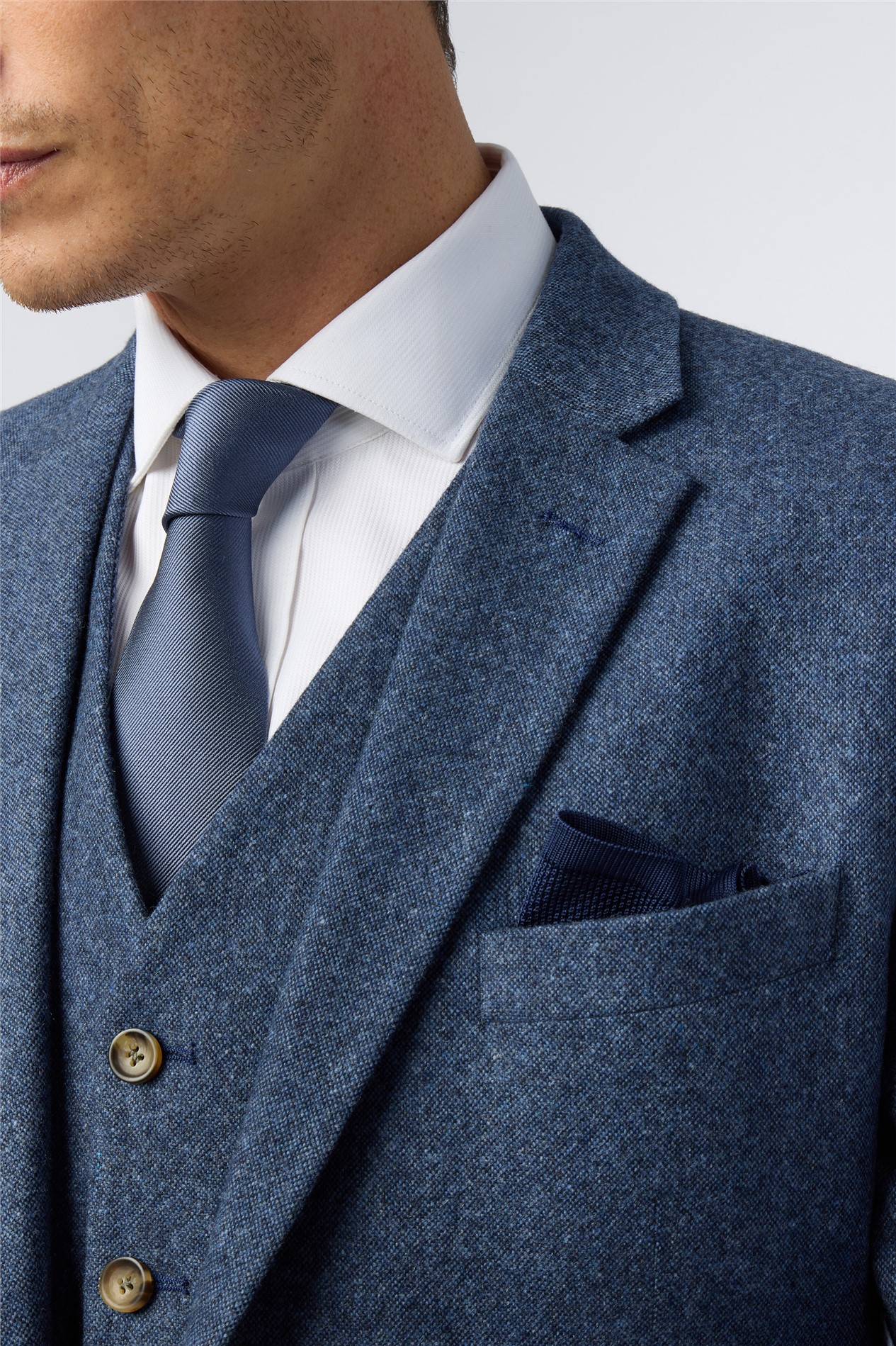 Alexandre Tailored Fit Blue Donegal Jacket
