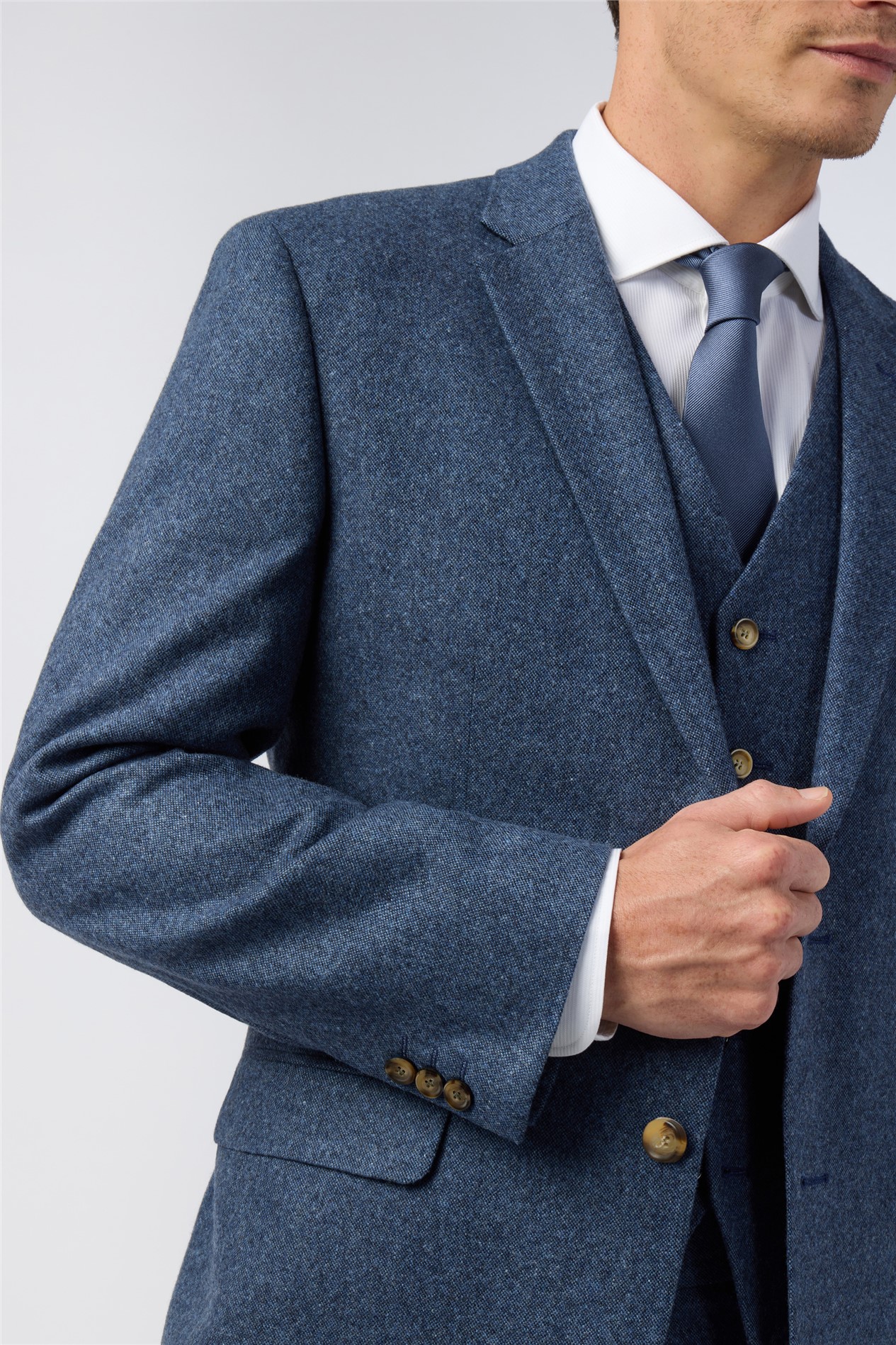 Alexandre Tailored Fit Blue Donegal Jacket