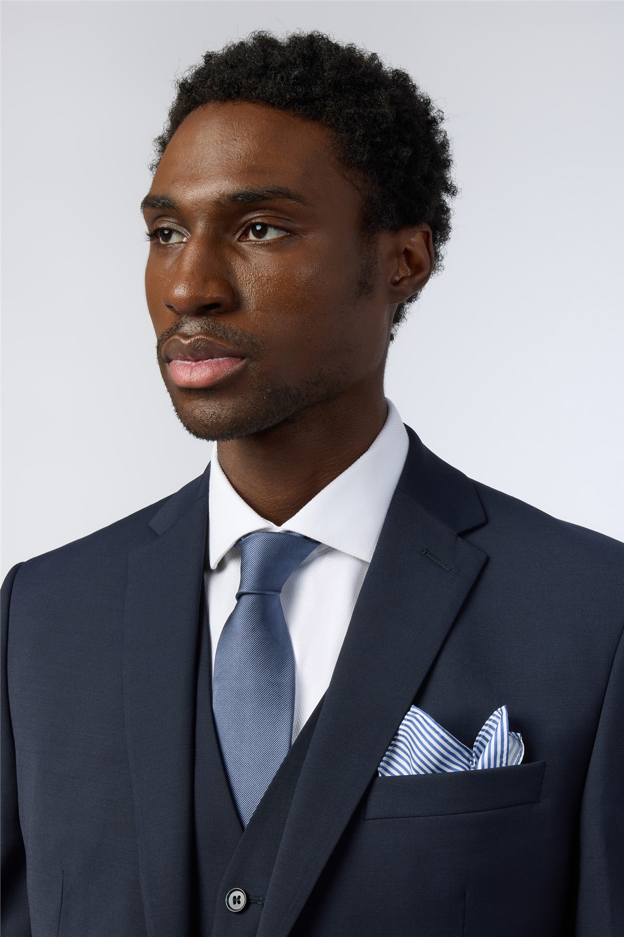 Alexandre Tailored Fit Navy Wool Blend Stretch Jacket

