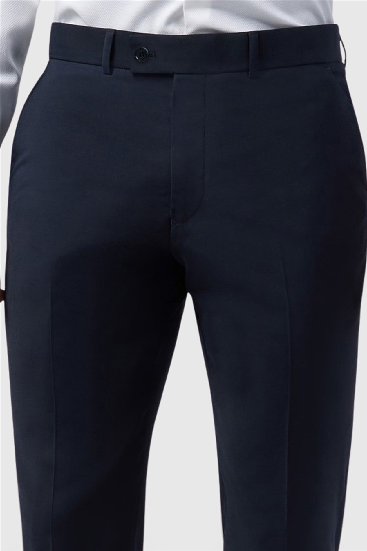 Alexandre Tailored Fit Navy Wool Blend Stretch Trouser
