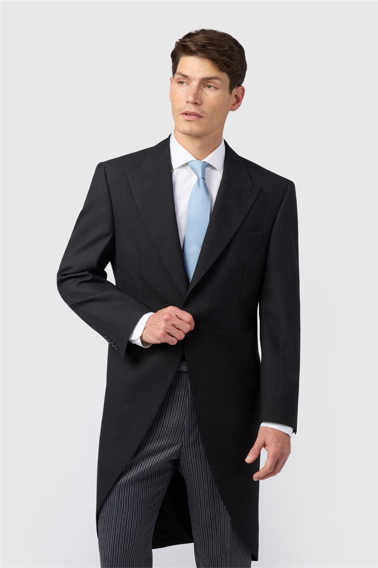 Alexander Regular Fit Berwick Black Wool Masonic Morning Jacket