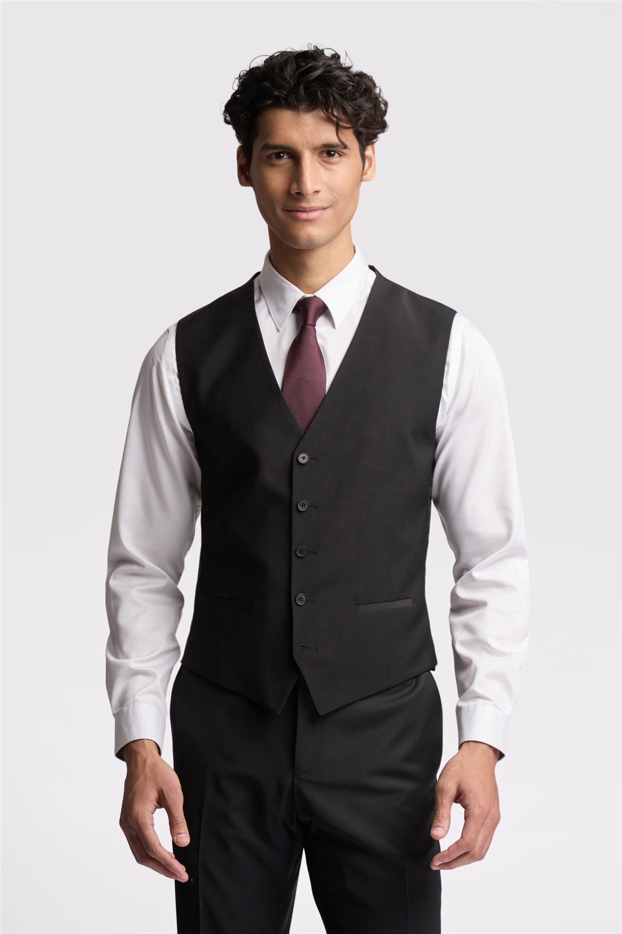 Ted Baker Slim Fit Black Panama Waistcoat