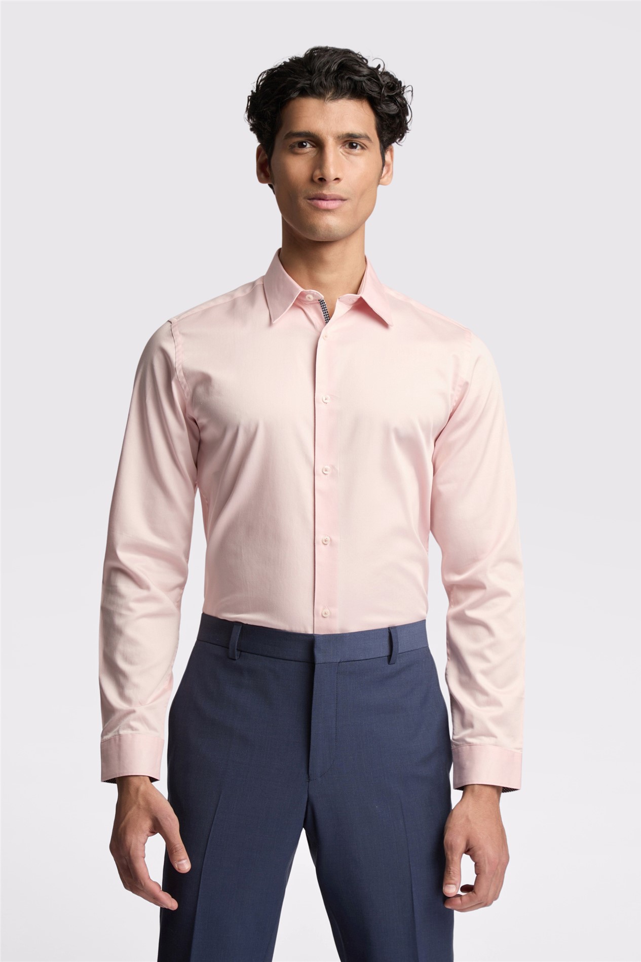 Ted Baker Slim Fit Pink Sateen Shirt
