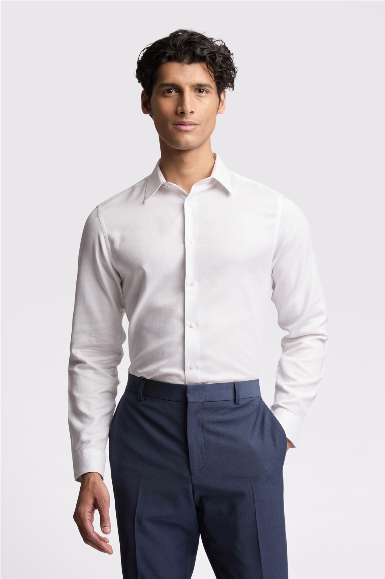 Ted Baker Slim Fit White Textured Shirt
