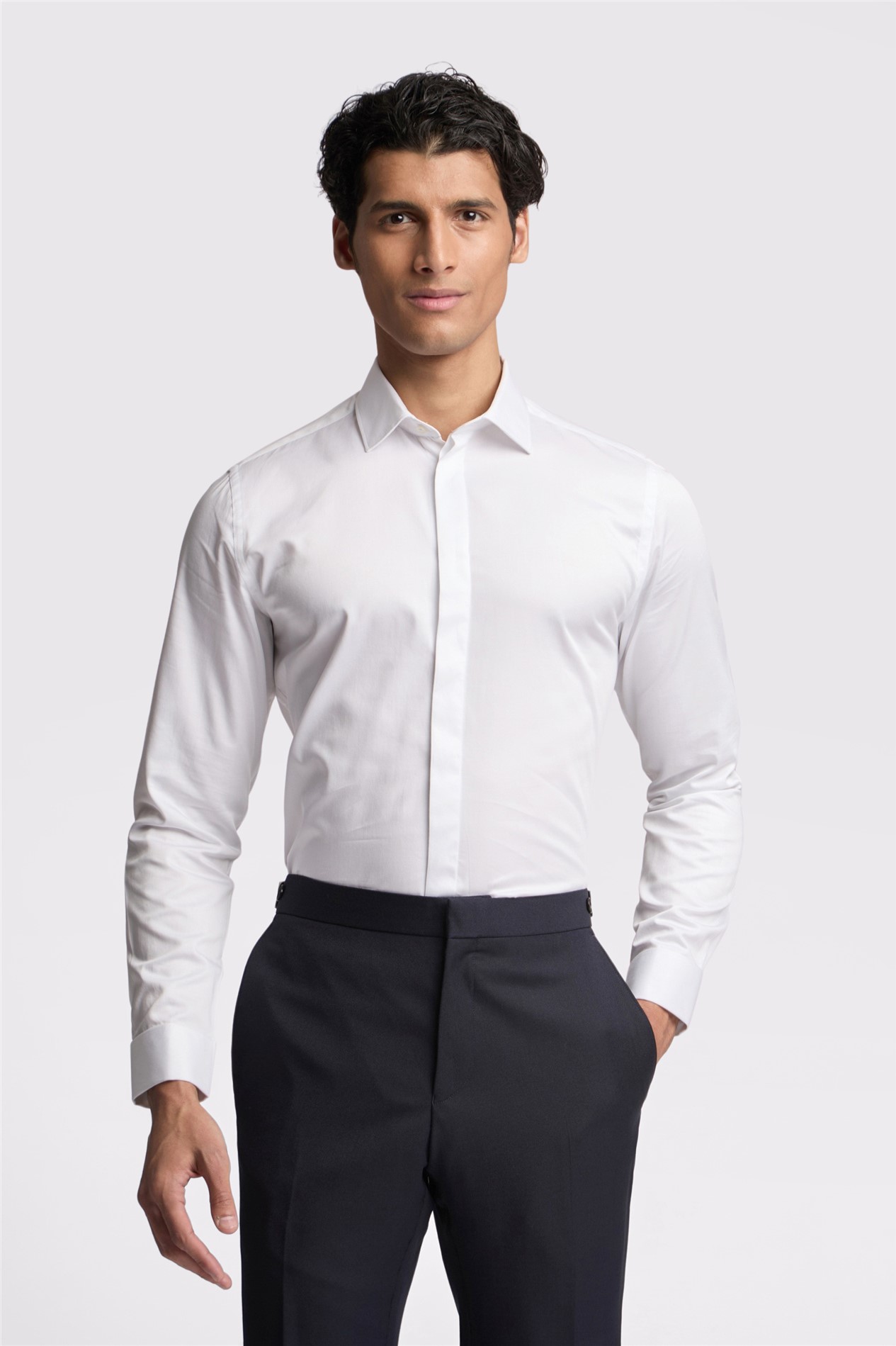 Ted Baker White Sateen Double Cuff Shirt