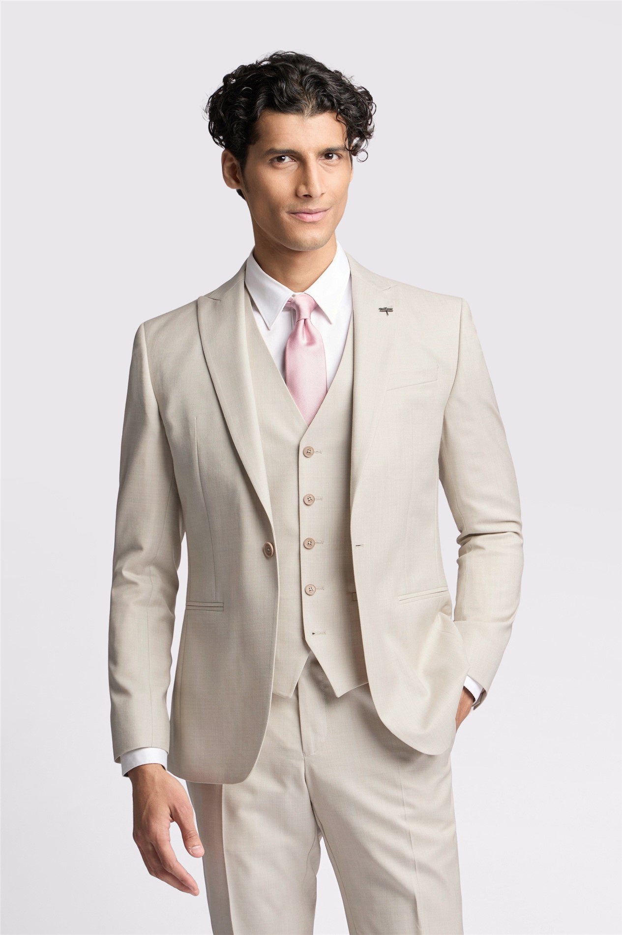 Ted Baker Slim Fit Turner Stone Sharkskin Jacket
