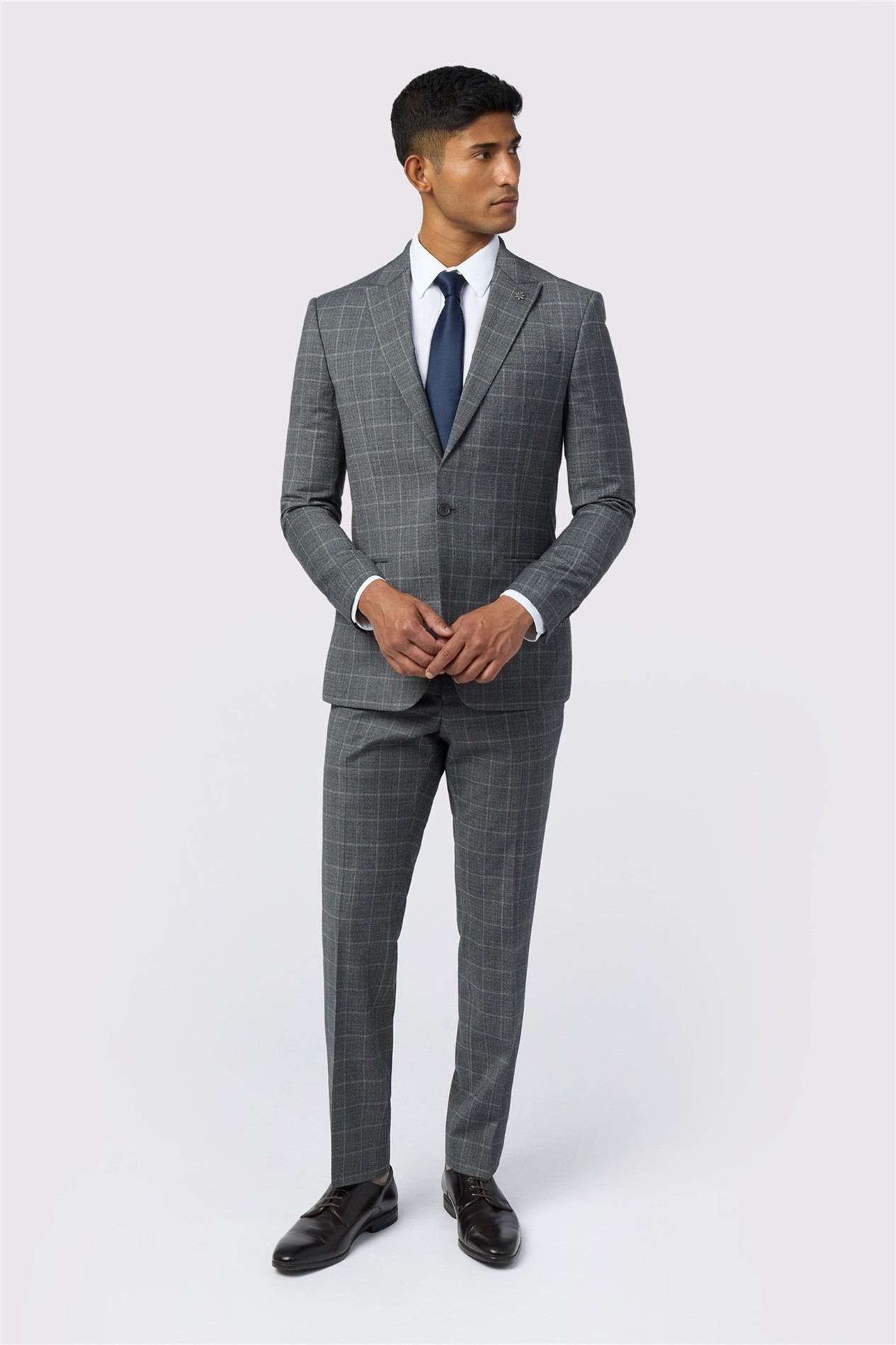 Ted Baker Slim Fit Charcoal Texture Check Jacket