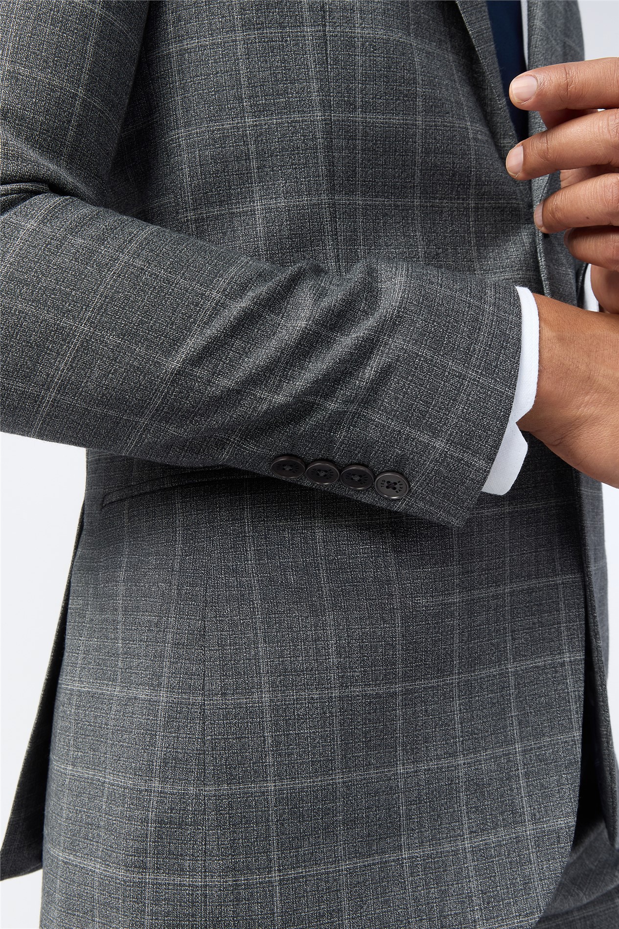 Ted Baker Slim Fit Charcoal Texture Check Jacket