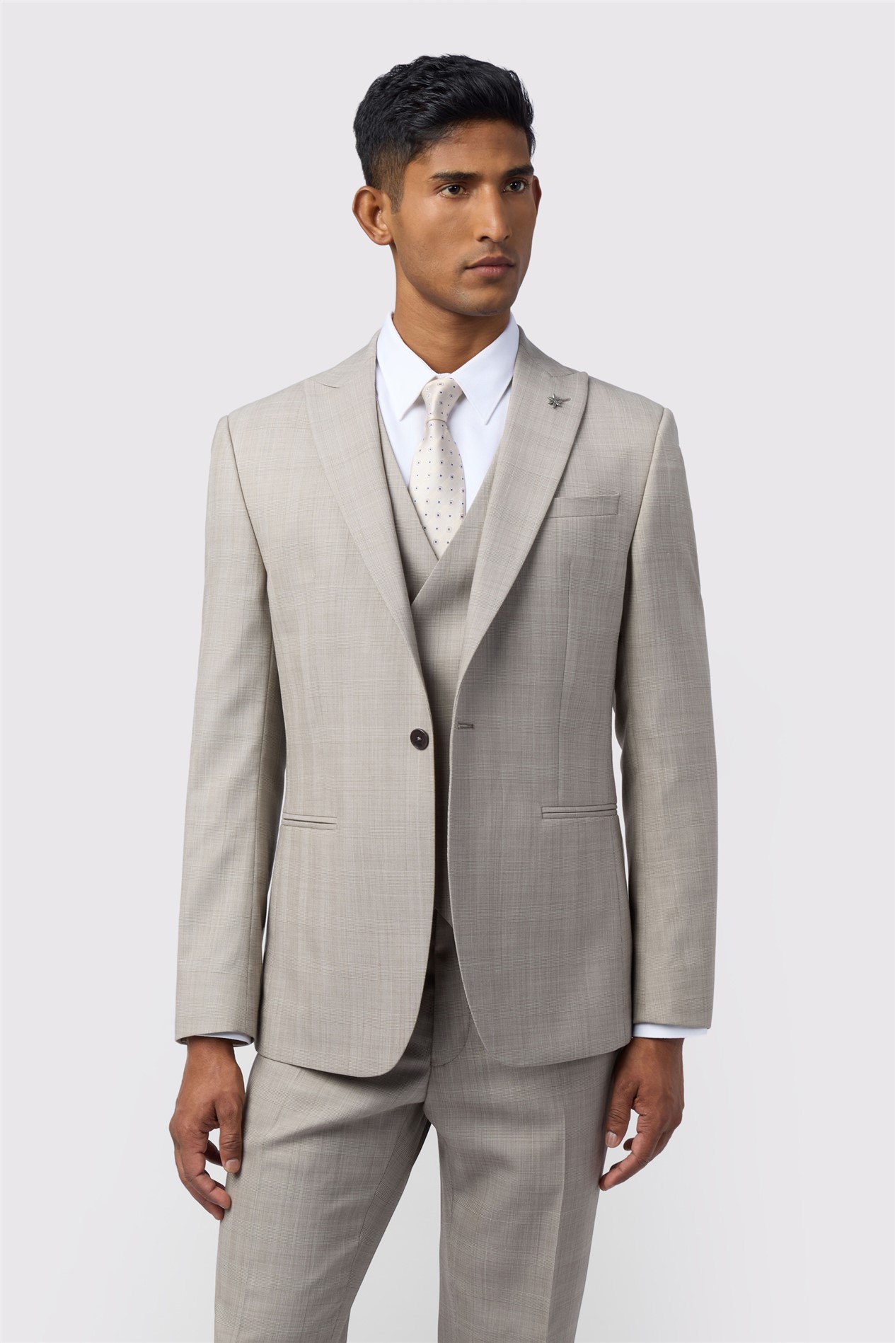 Ted baker Slim Fit Performance Donne Taupe Check Jacket