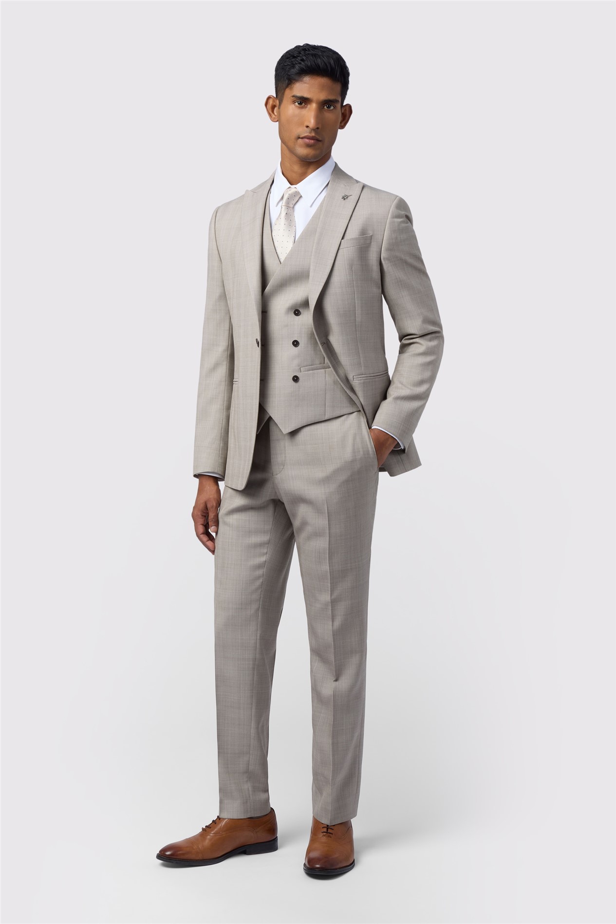 Ted baker Slim Fit Performance Donne Taupe Check Jacket