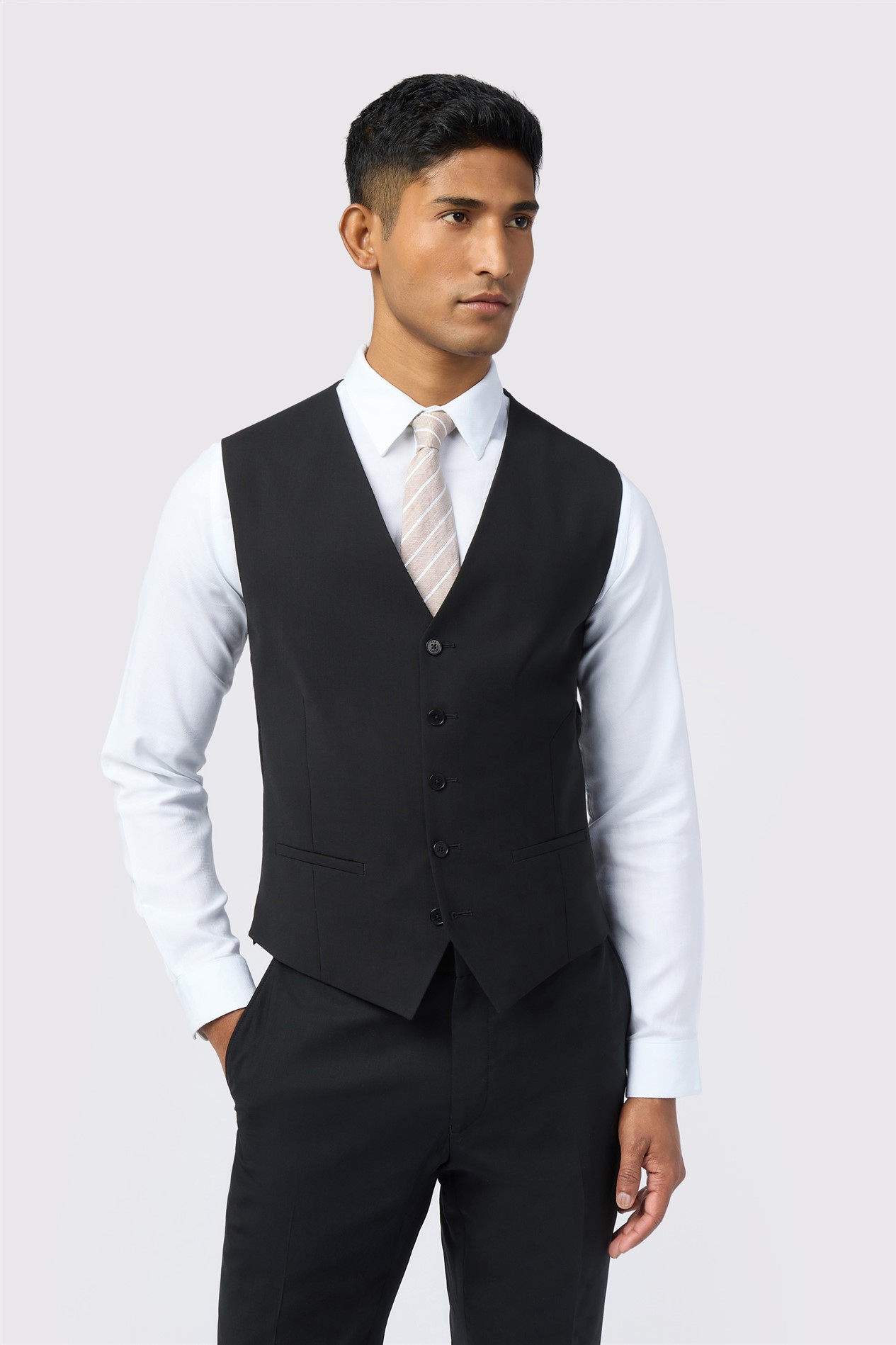 Ted Baker Slim Fit Performance Black Panama Waistcoat
