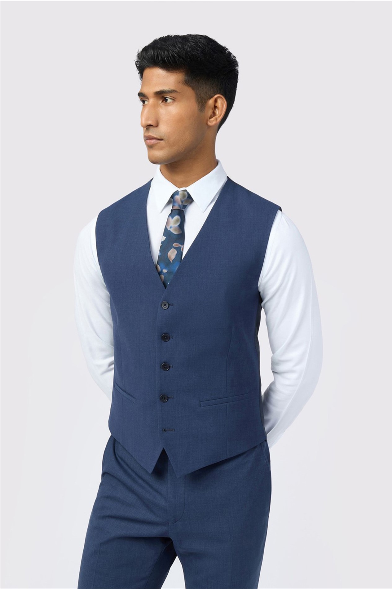 Ted Baker Slim Fit Blue Performance Panama Waistcoat
