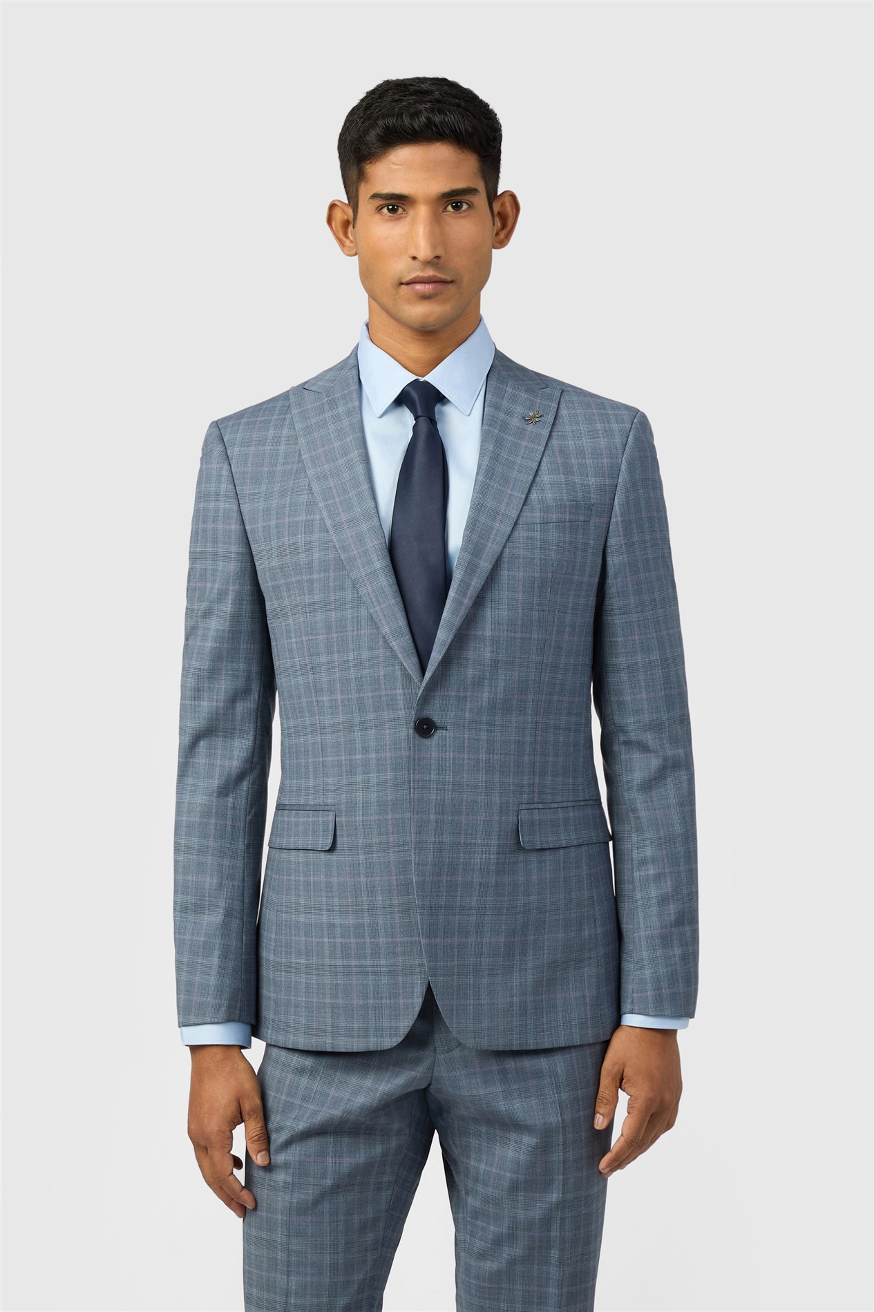 Ted Baker Slim Fit Blue Rose Check Jacket
