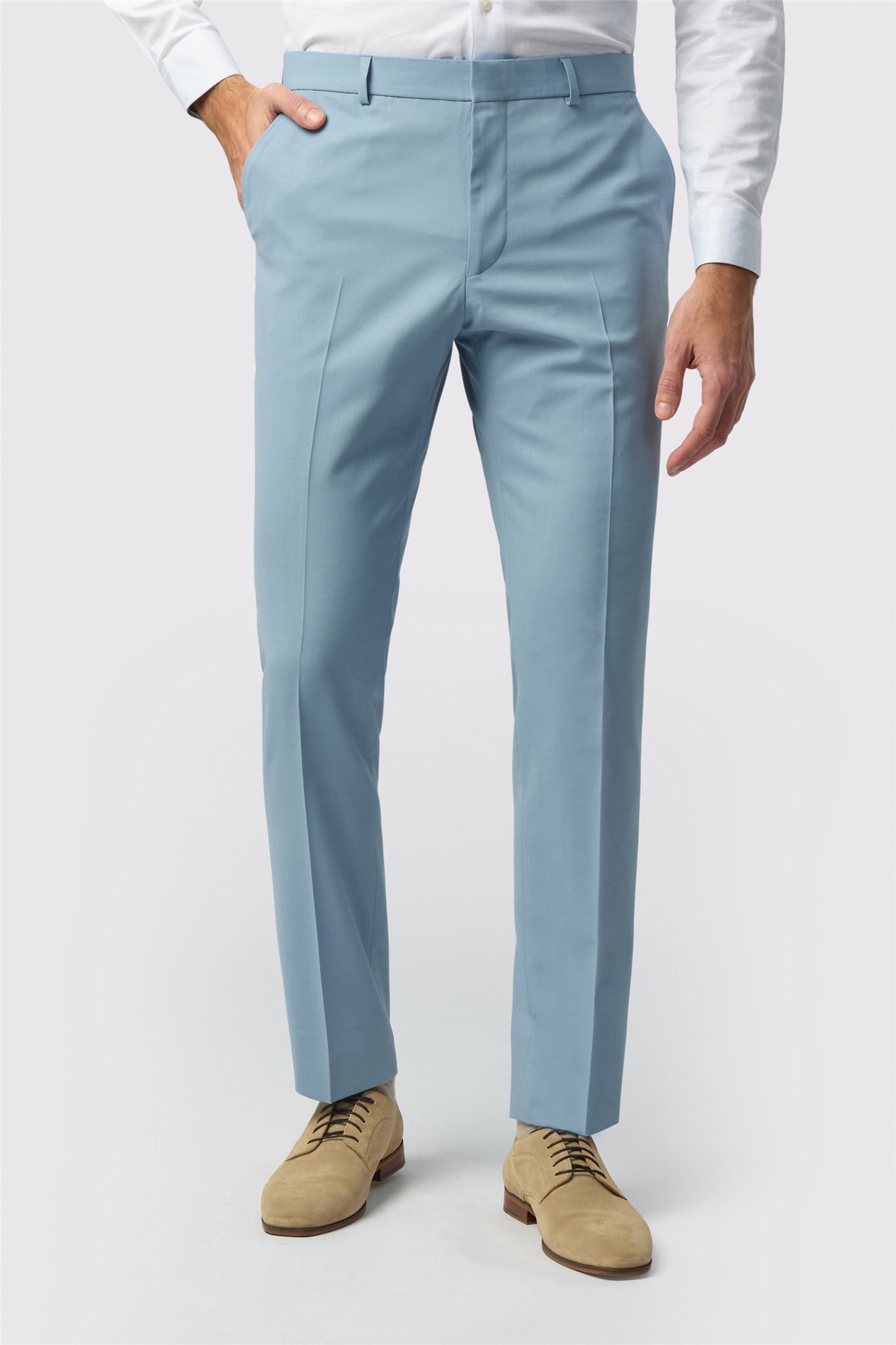 Ted Baker Slim Fit Powder Blue Panama Trousers
