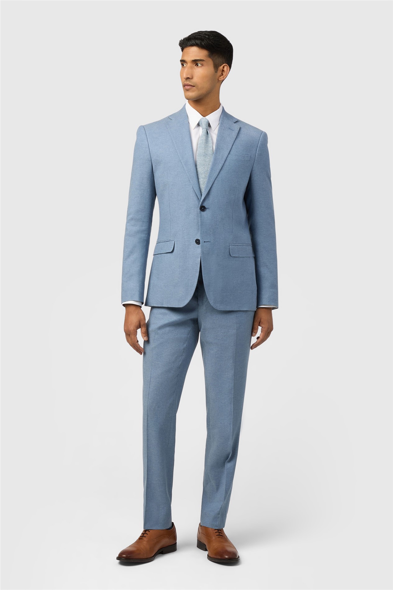 Ted Baker Tailored Fit Sintra Blue Linen Herringbone Jacket