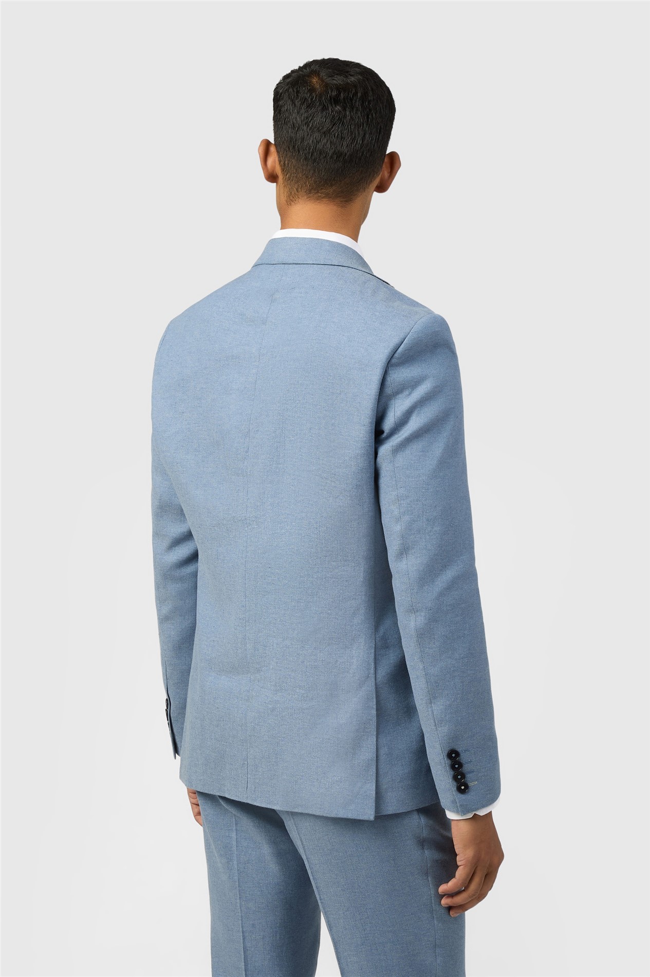 Ted Baker Tailored Fit Sintra Blue Linen Herringbone Jacket