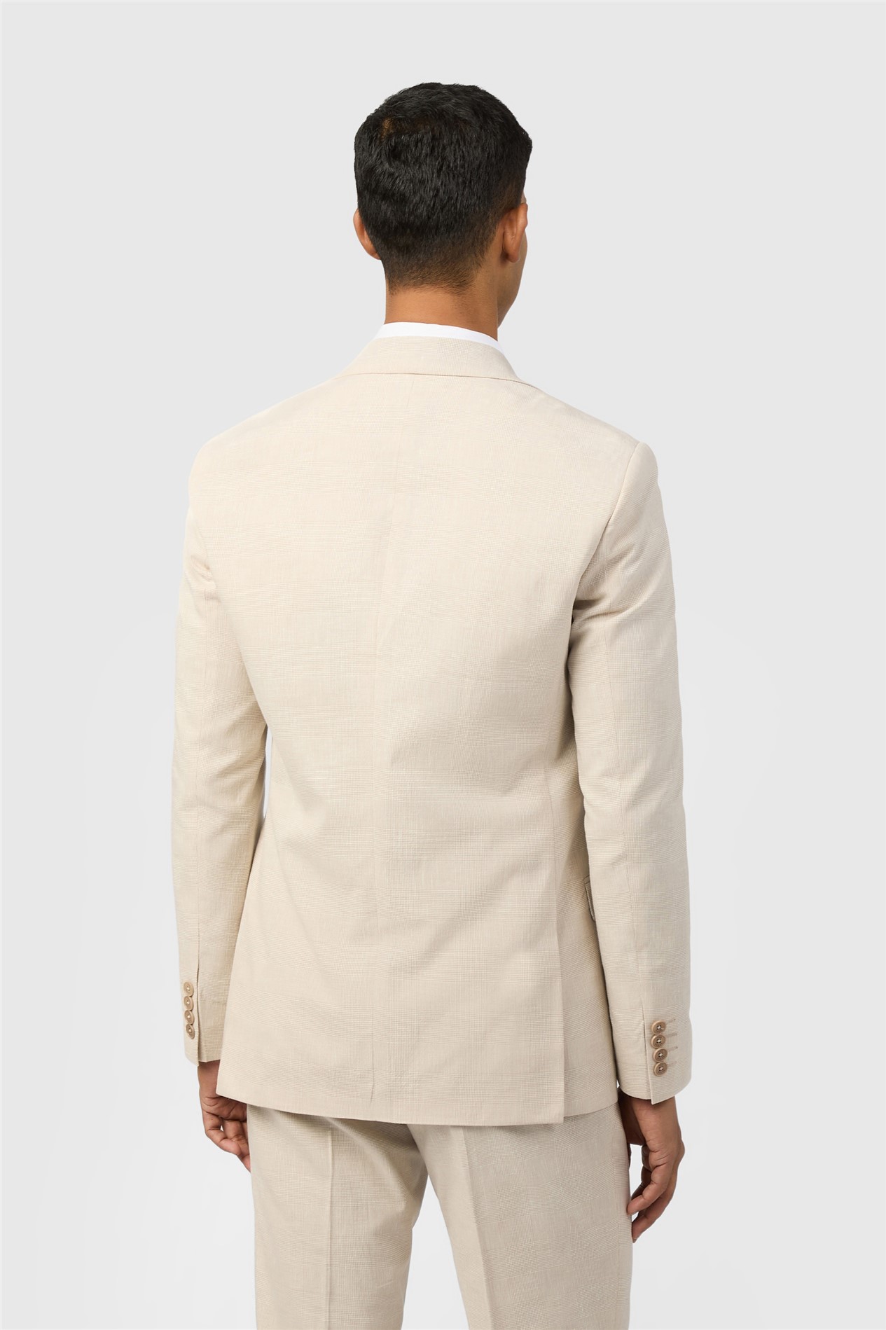 Ted Baker Slim Fit Novara Stone Linen Check Jacket