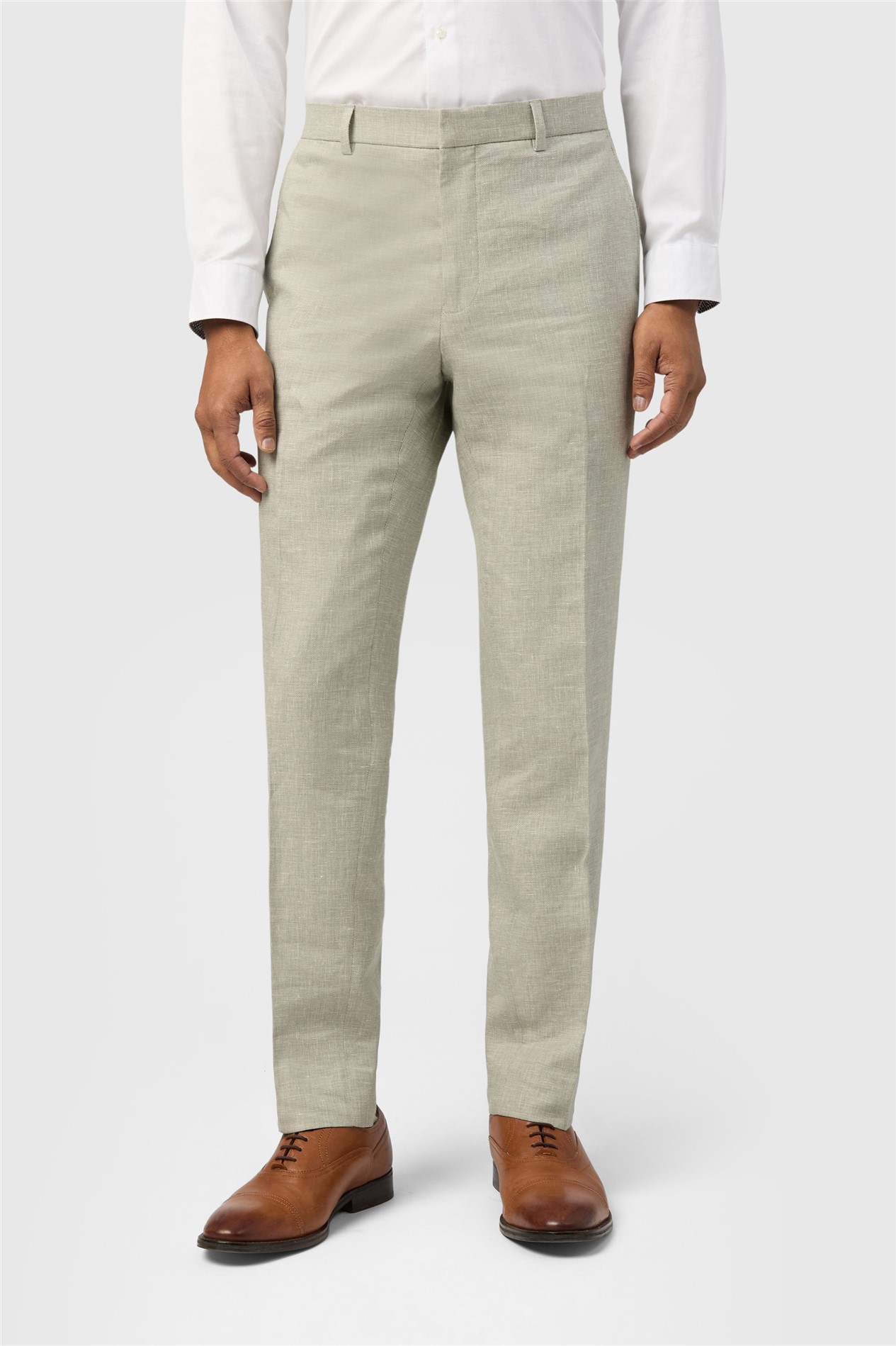 Ted Baker Slim Fit Royan Sage Linen Trousers