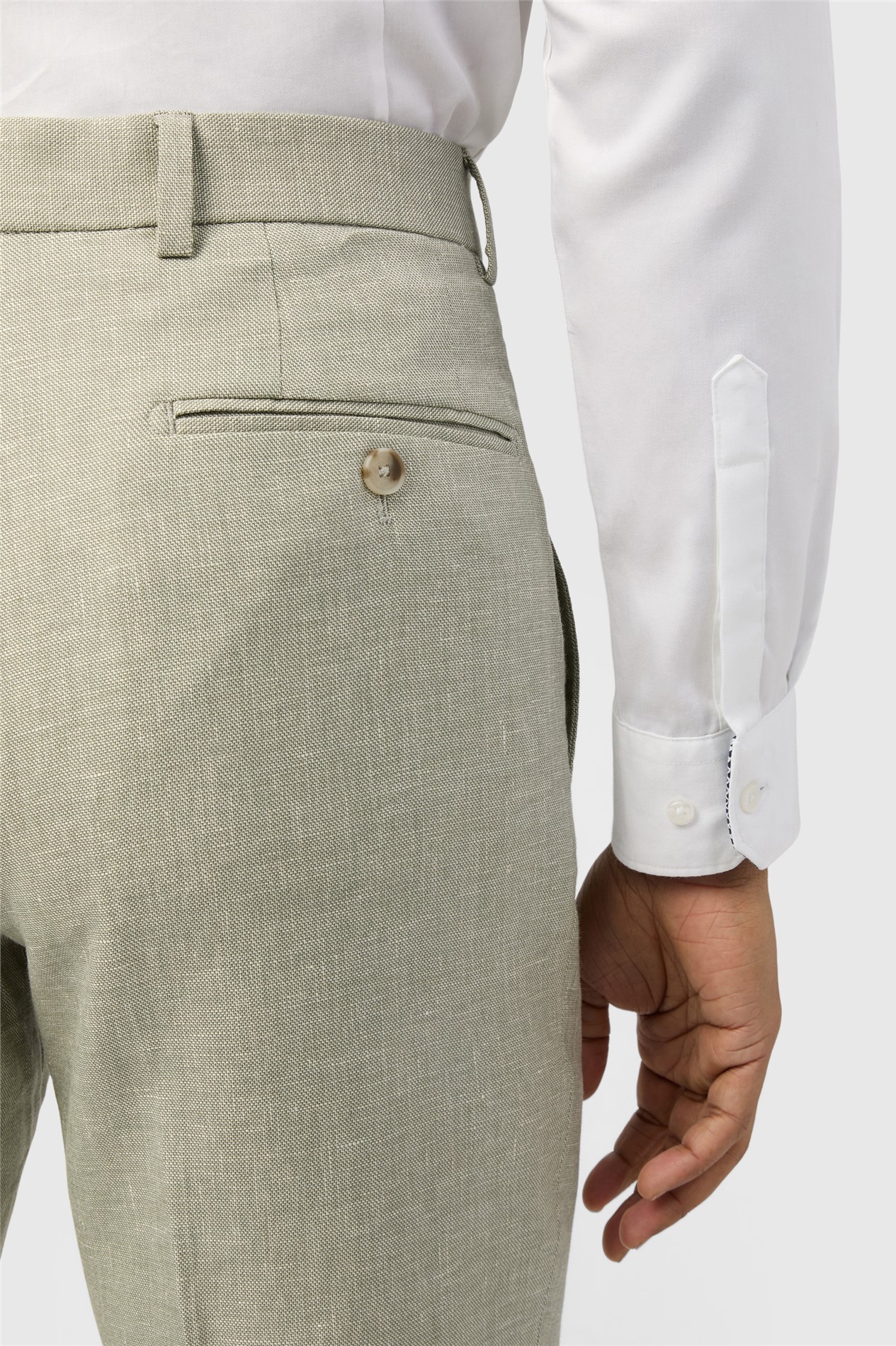 Ted Baker Slim Fit Royan Sage Linen Trousers