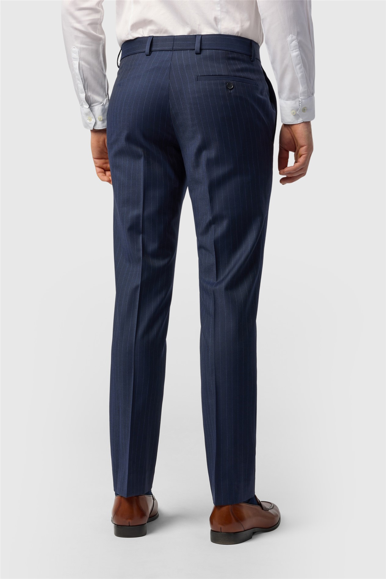 Ted Baker Slim Fit Navy Chalk Stripe Trousers
