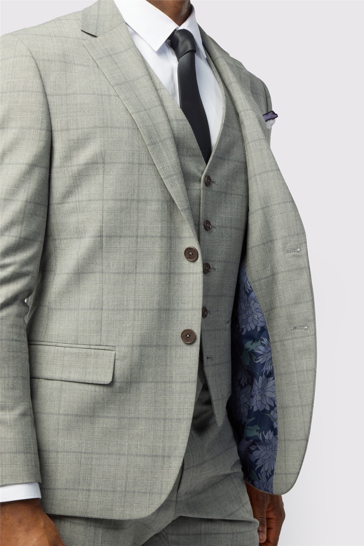 Ted Baker Slim Fit Grey Check Jacket