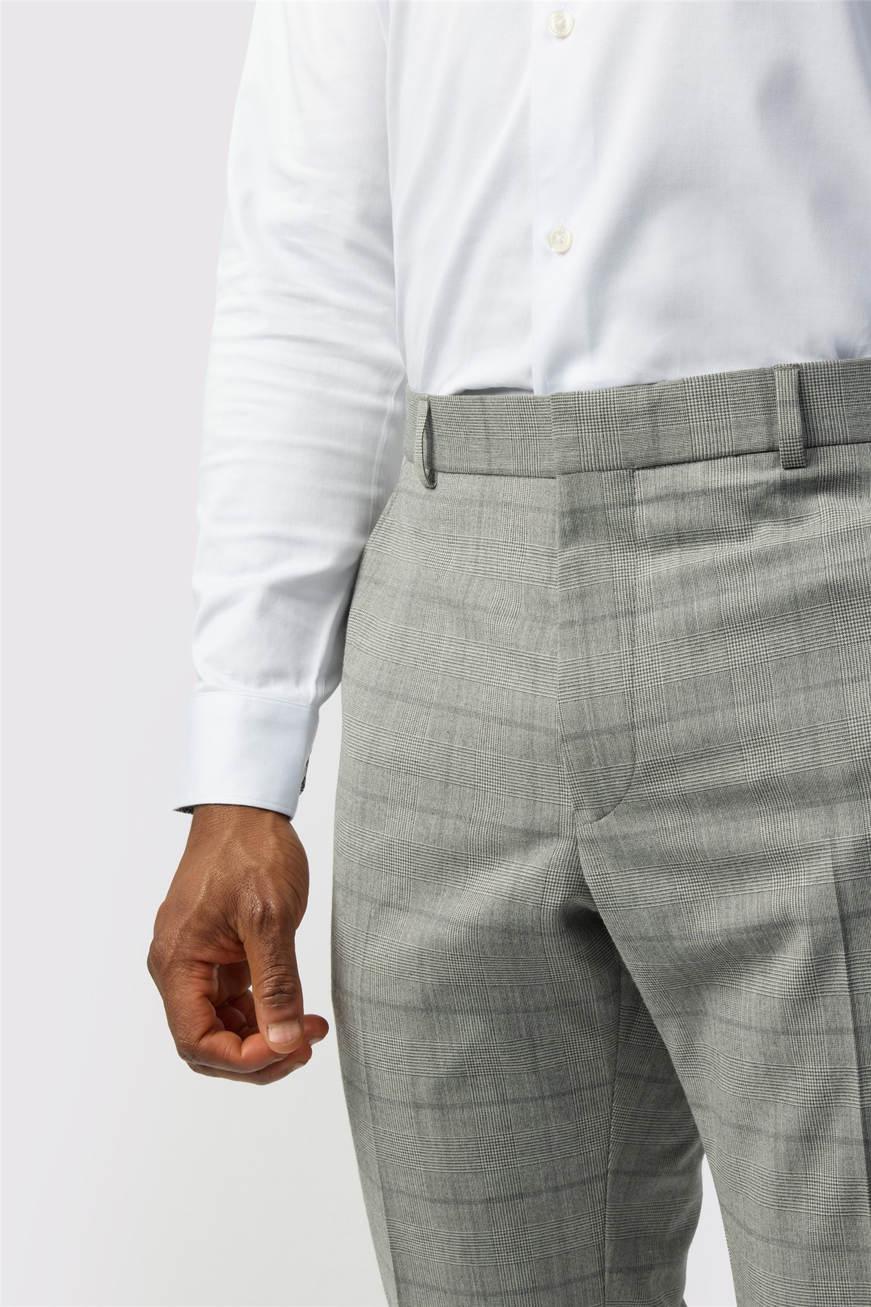 Ted Baker Slim Fit Grey Check Trousers