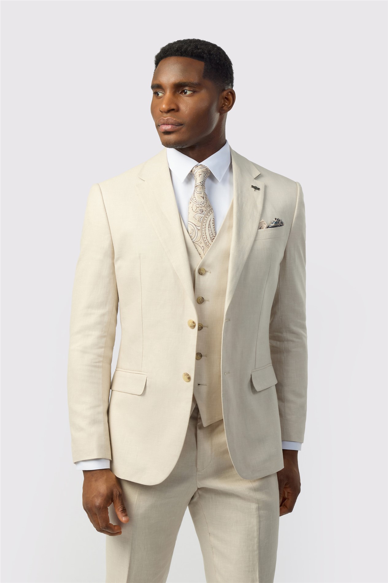 Ted Baker Tailored Fit Stone Linen Cotton Jacket
