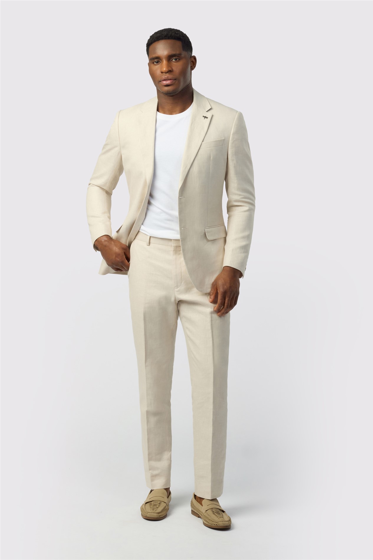 Ted Baker Tailored Fit Stone Linen Cotton Jacket