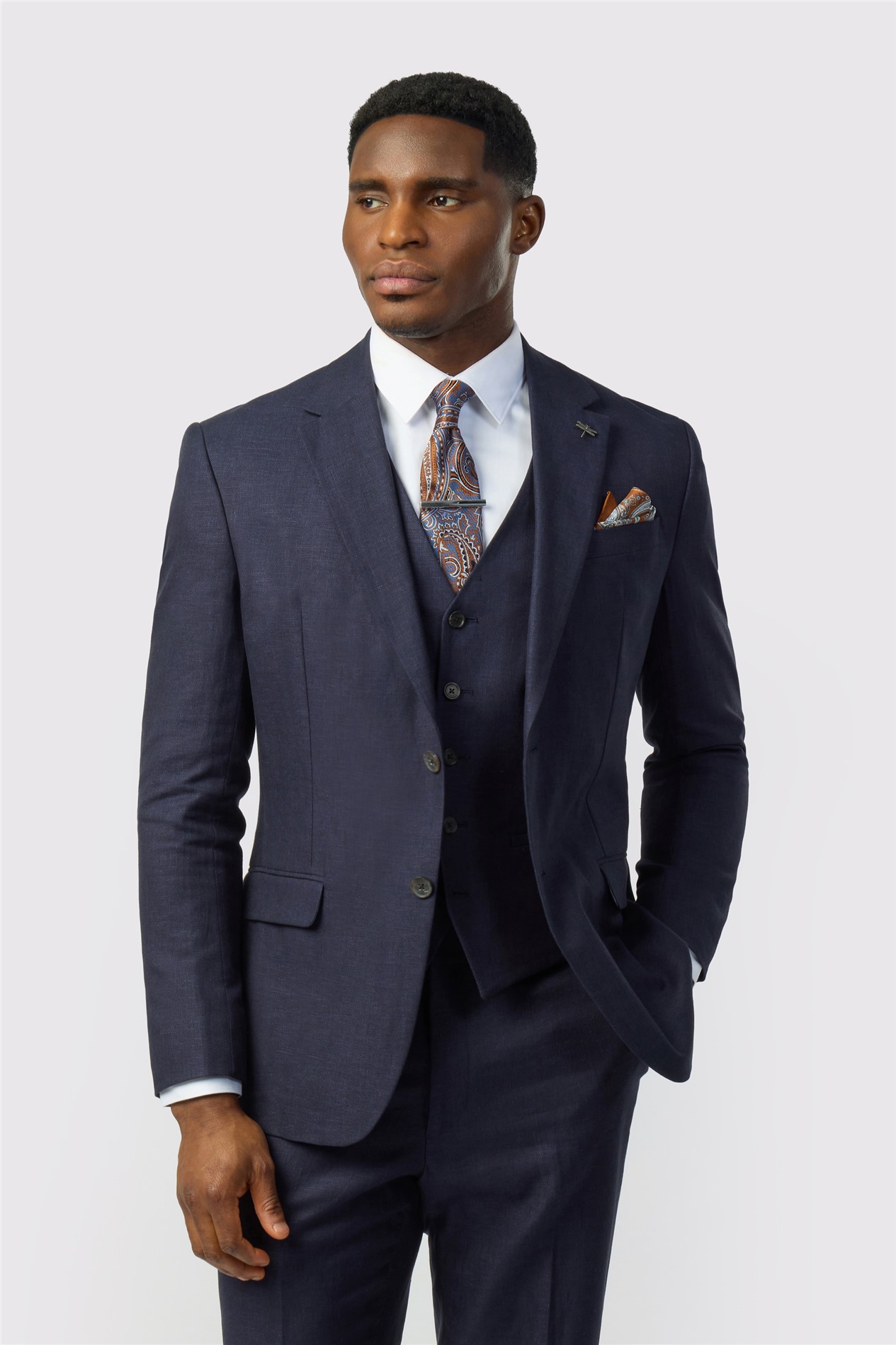 Ted Baker Tailored Fit Navy Linen Cotton Jacket