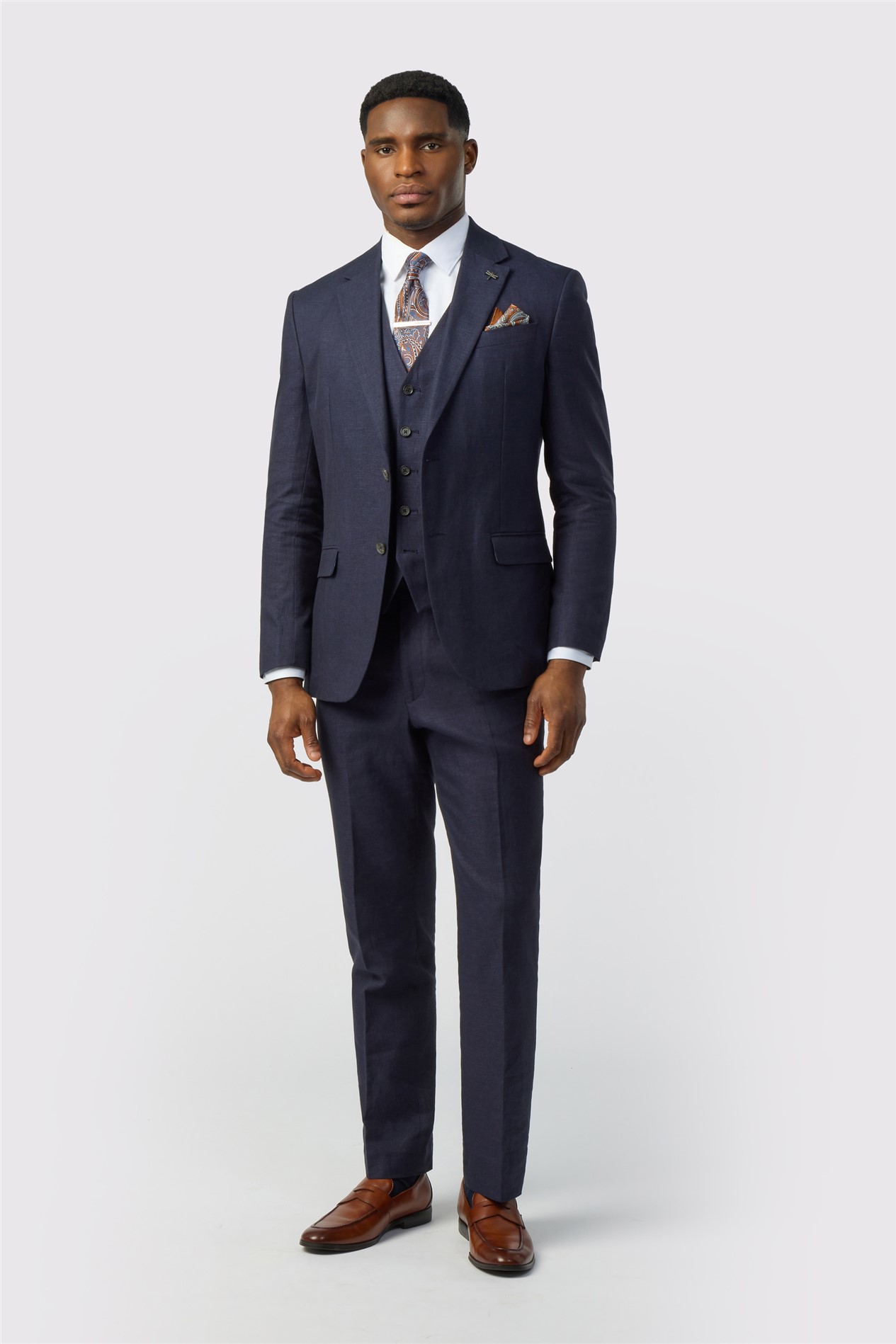 Ted Baker Tailored Fit Navy Linen Cotton Jacket