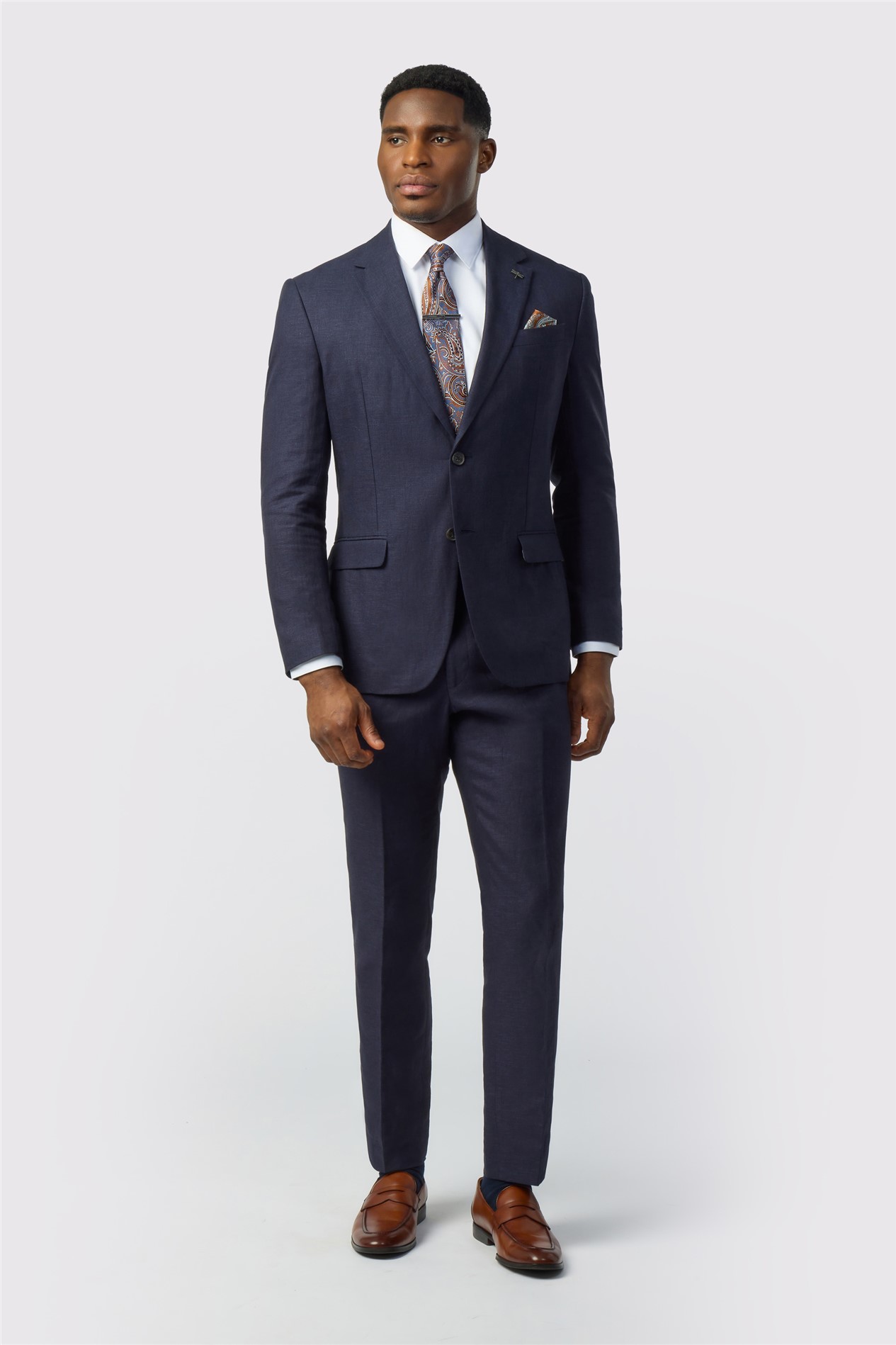 Ted Baker Tailored Fit Navy Linen Cotton Jacket