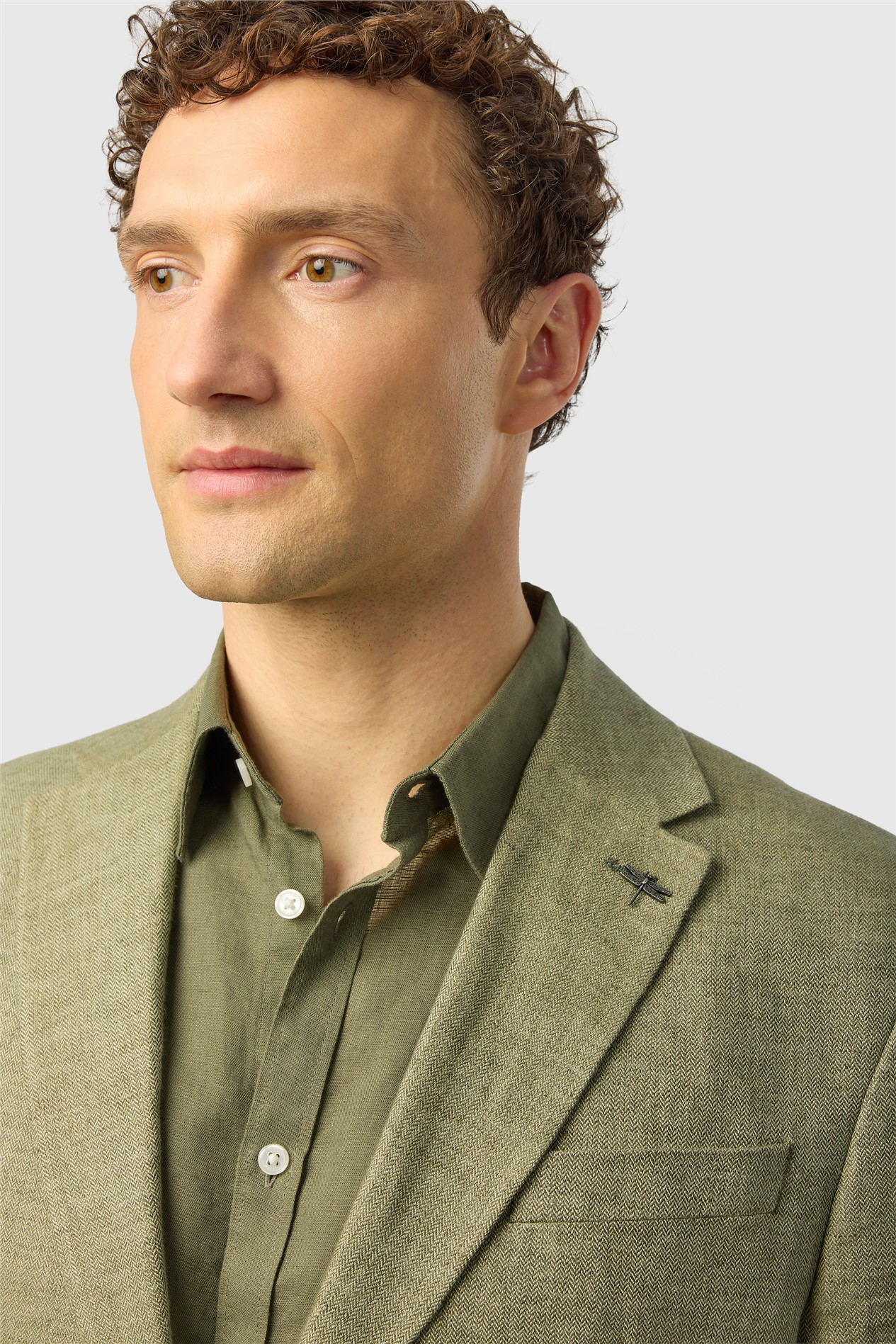 Ted Baker Tailored Fit Olive Linen Blazer