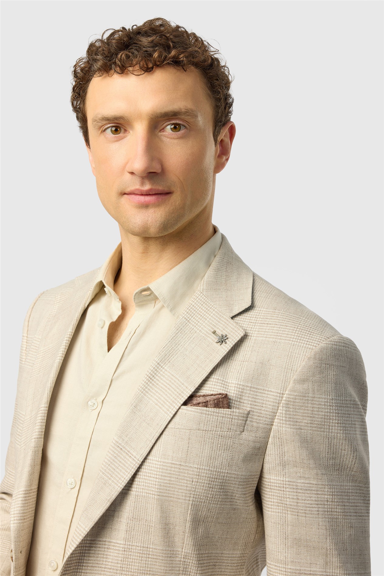 Ted Baker Tailored Fit Stone Check Linen Blazer