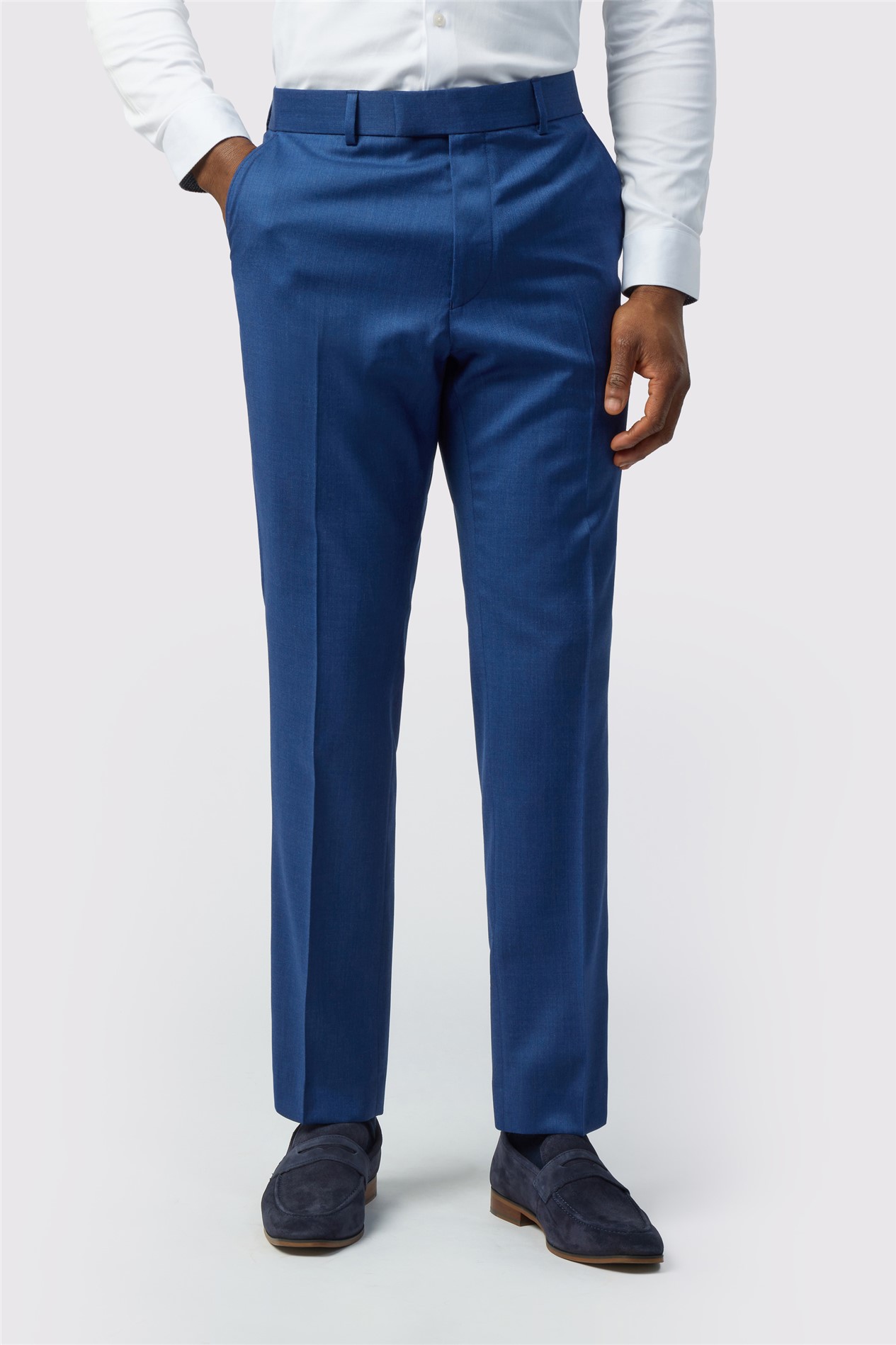 Ted Baker Tailored Fit Super 110s Blue Twill Trousers