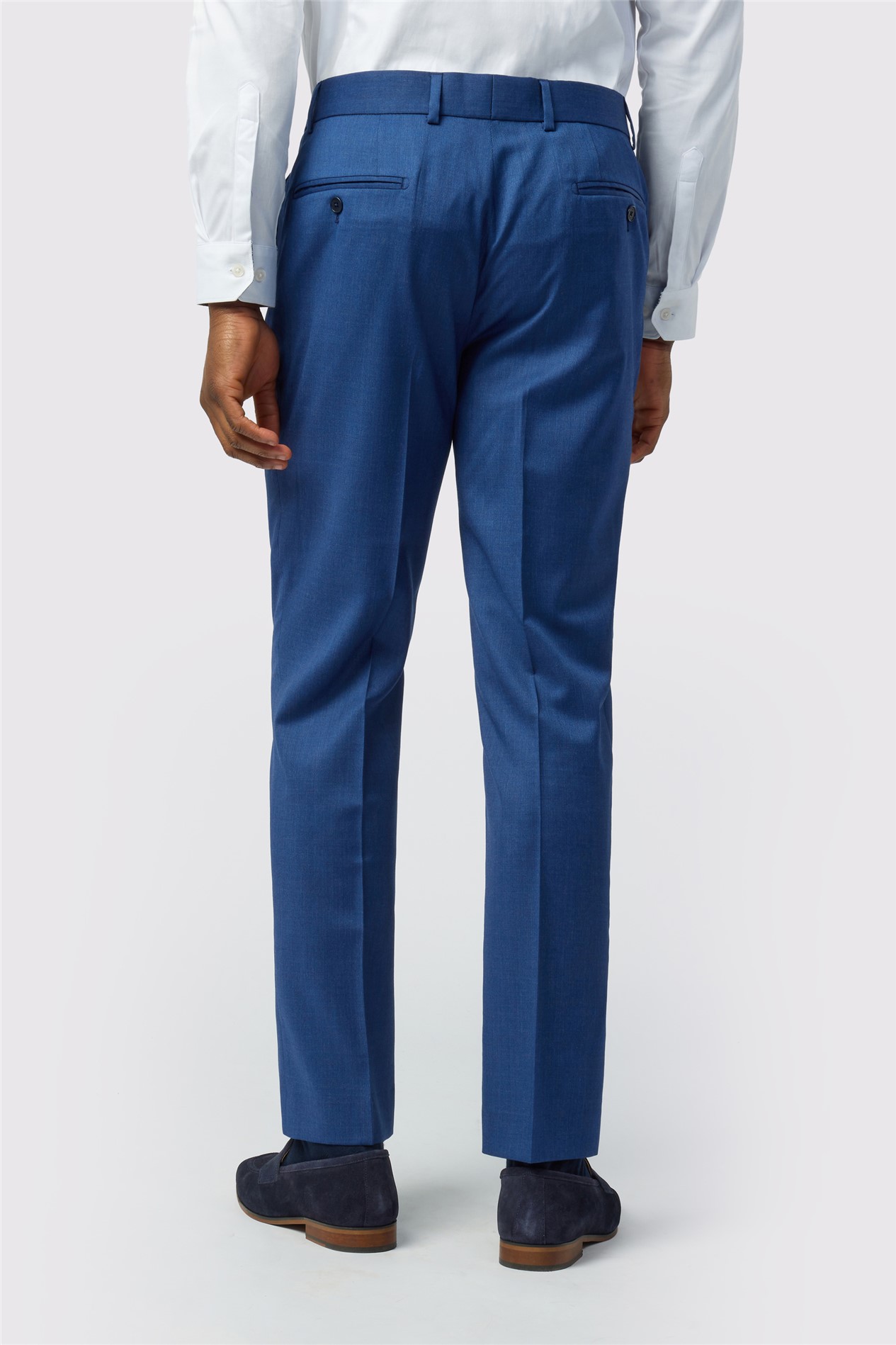 Ted Baker Tailored Fit Super 110s Blue Twill Trousers