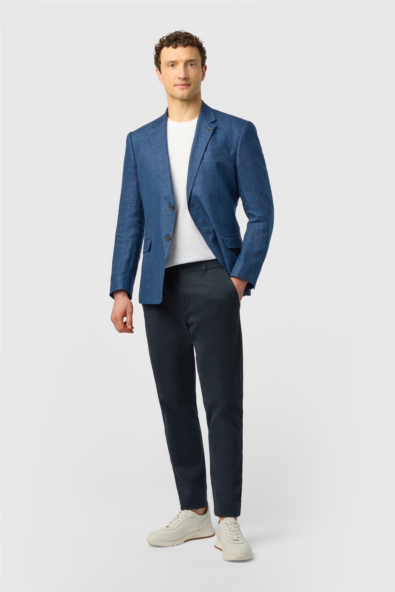 Ted Baker Tailored Fit Blue Texture Linen Blazer
