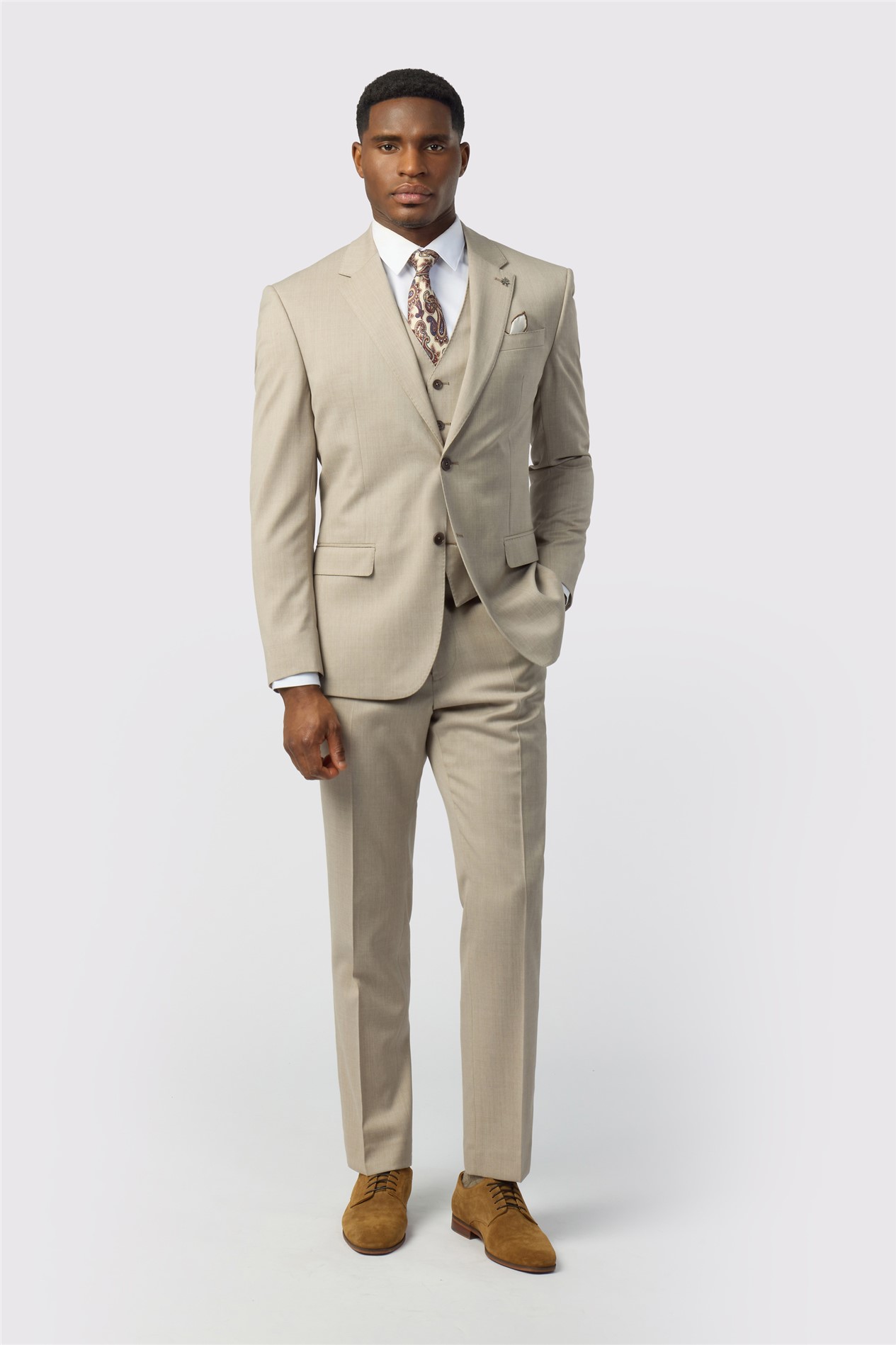 Ted Baker Tailored Fit Super 100s Taupe Twill Jacket