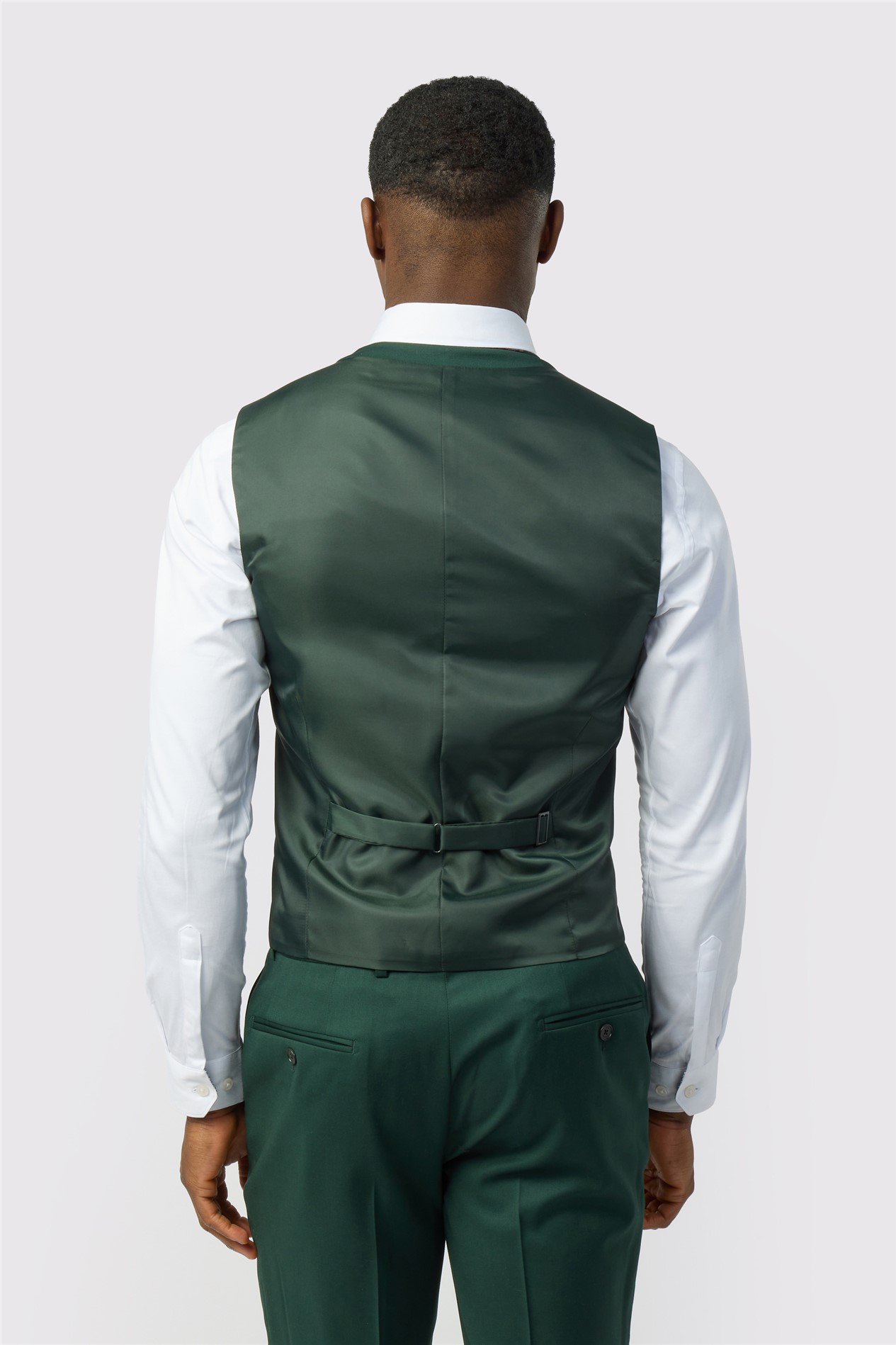 Ted Baker Tailored Fit Super 100s Green Twill Waistcoat