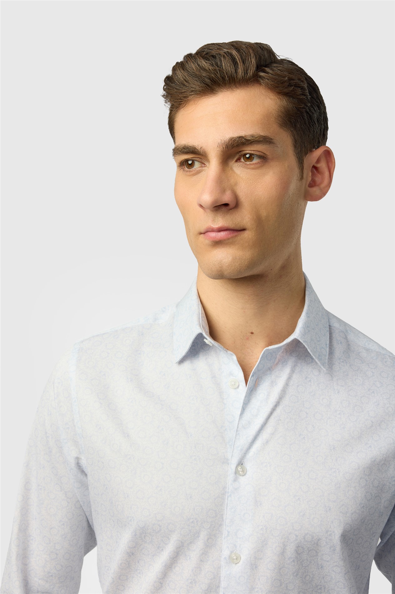 Ted Baker Slim Fit Light Blue Scattered Floral Shirt