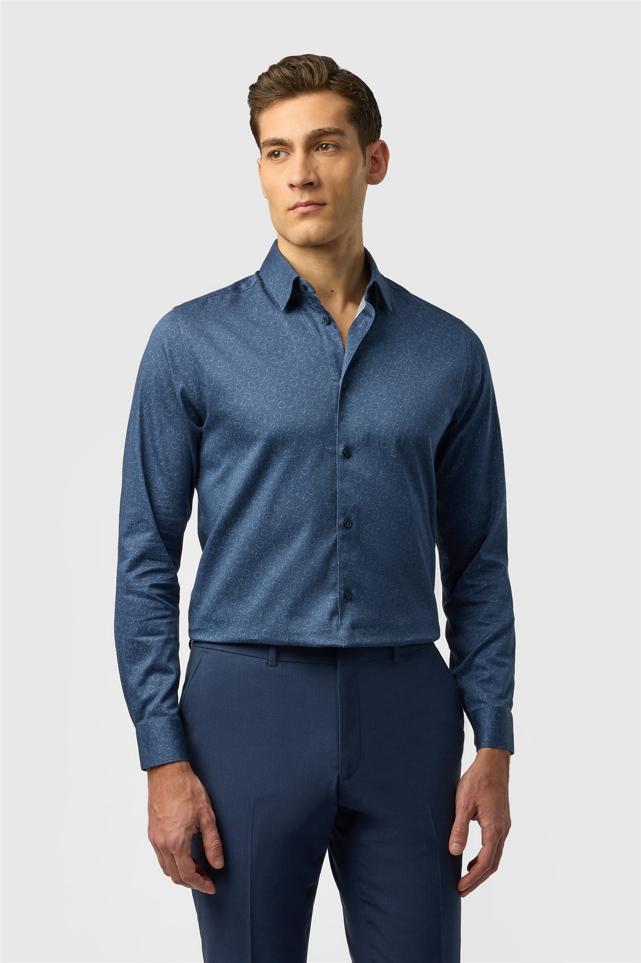 Ted Baker Slim Fit Navy Base Floral Stencil
